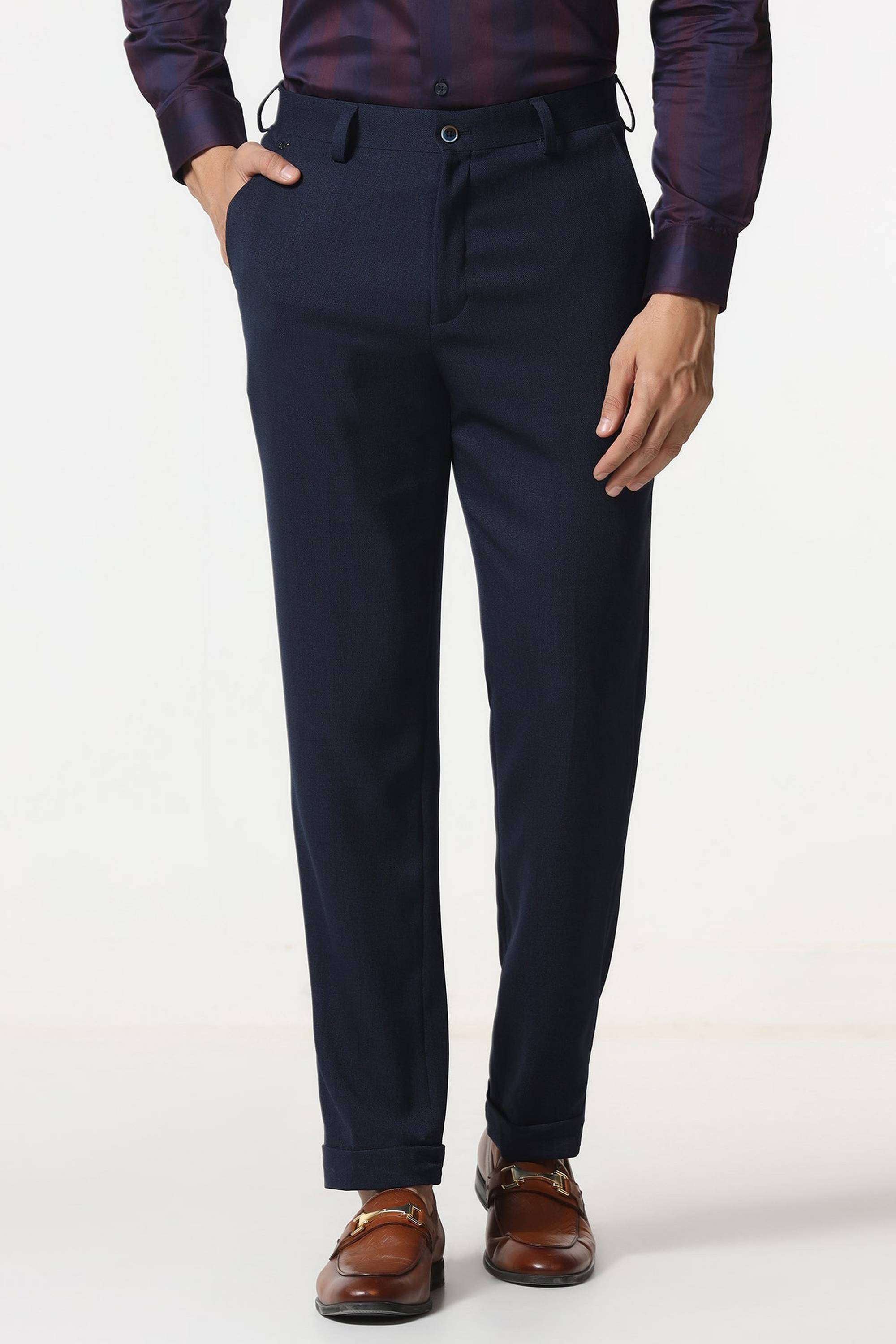 Solid-Polyester-Blend-Super-Slim-Fit-Men-s-Trousers