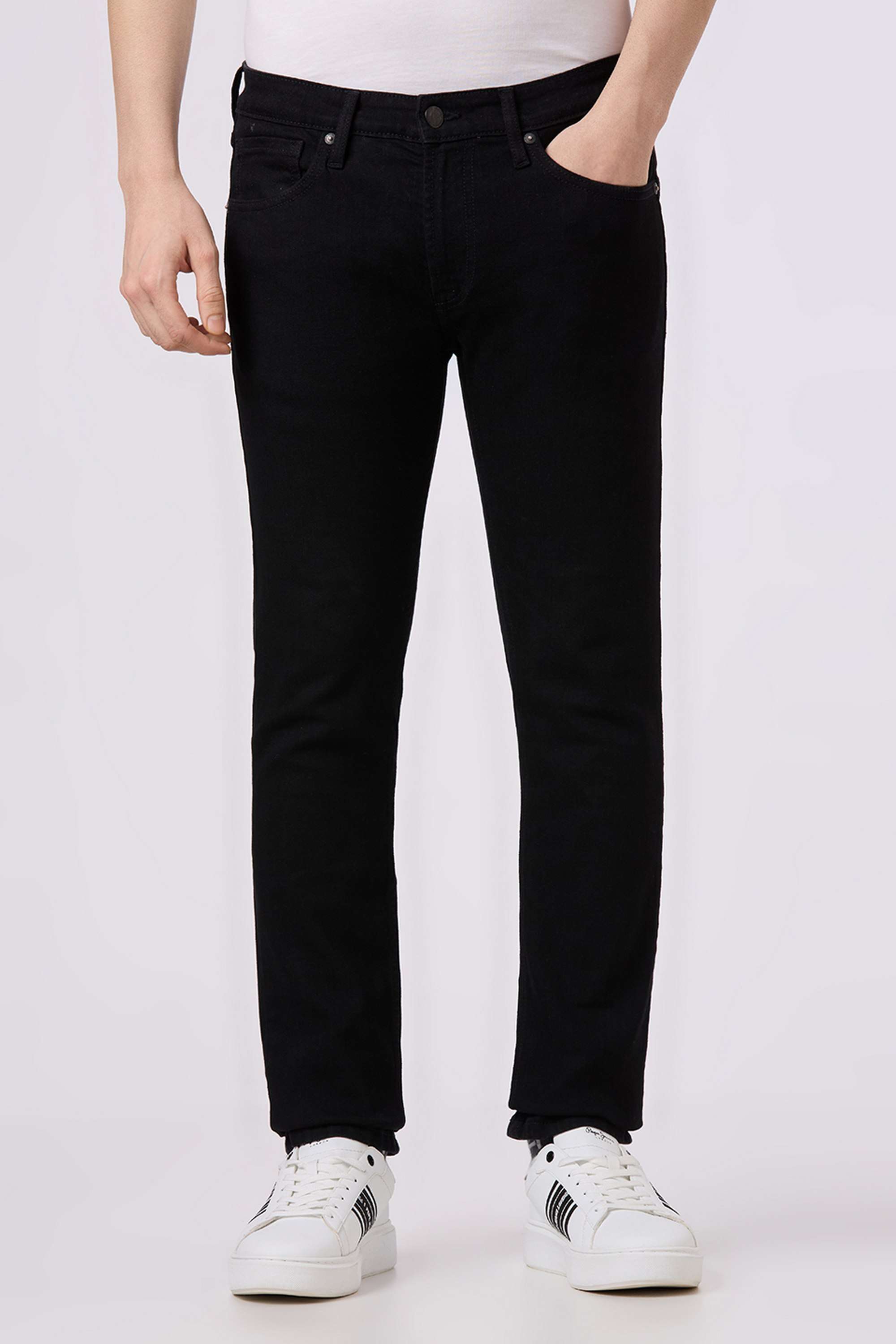 Solid-Cotton-Blend-Slim-Fit-Men-s-Jeans