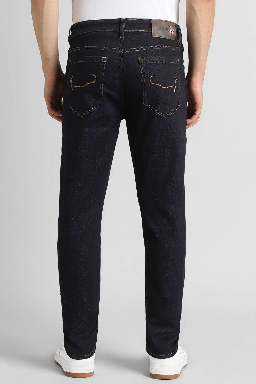 Light-Wash-Polyester-Tapered-Fit-Men-Jeans