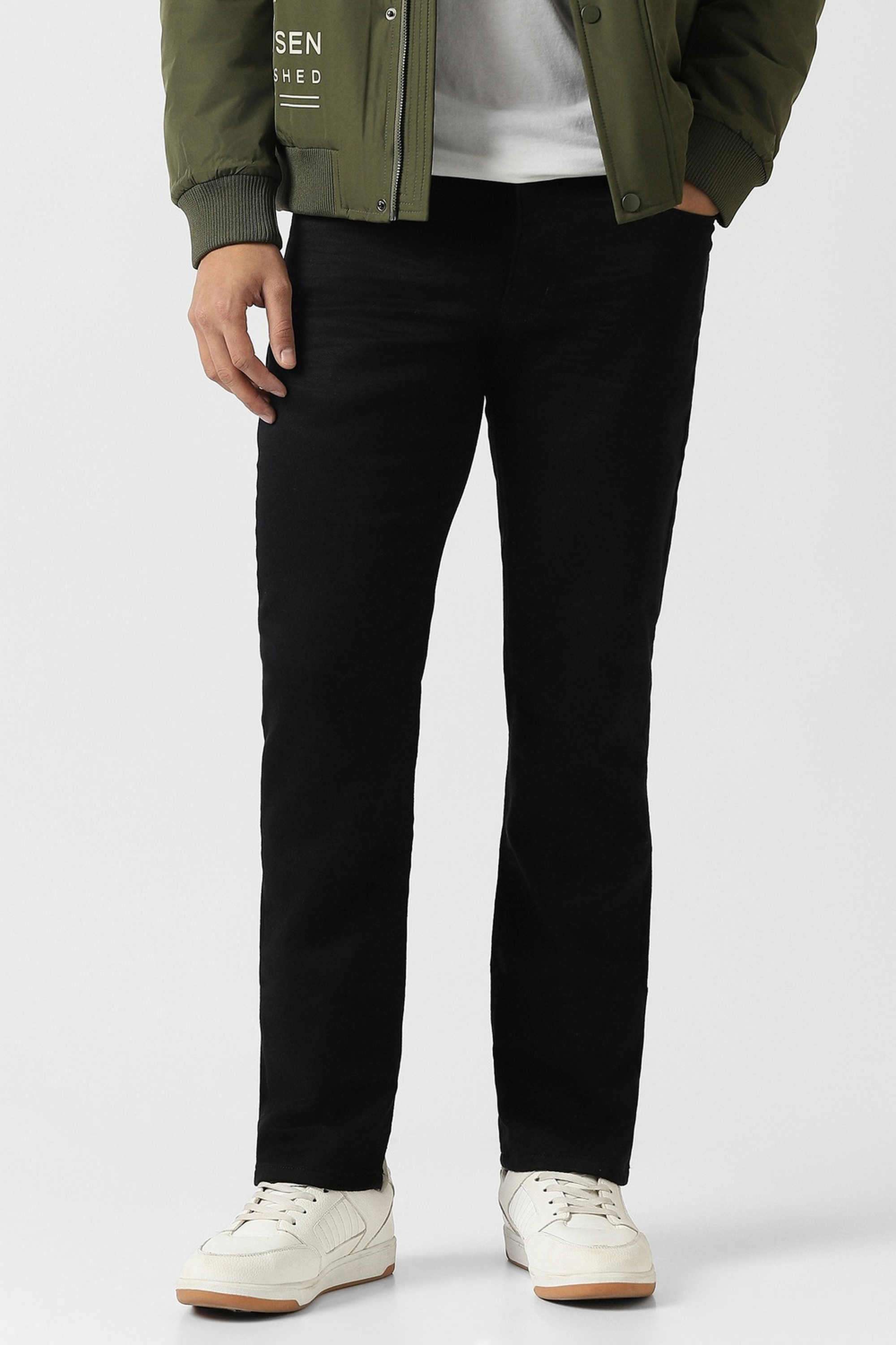 Solid-Blended-Fabric-Relaxed-Fit-Men-s-Jeans