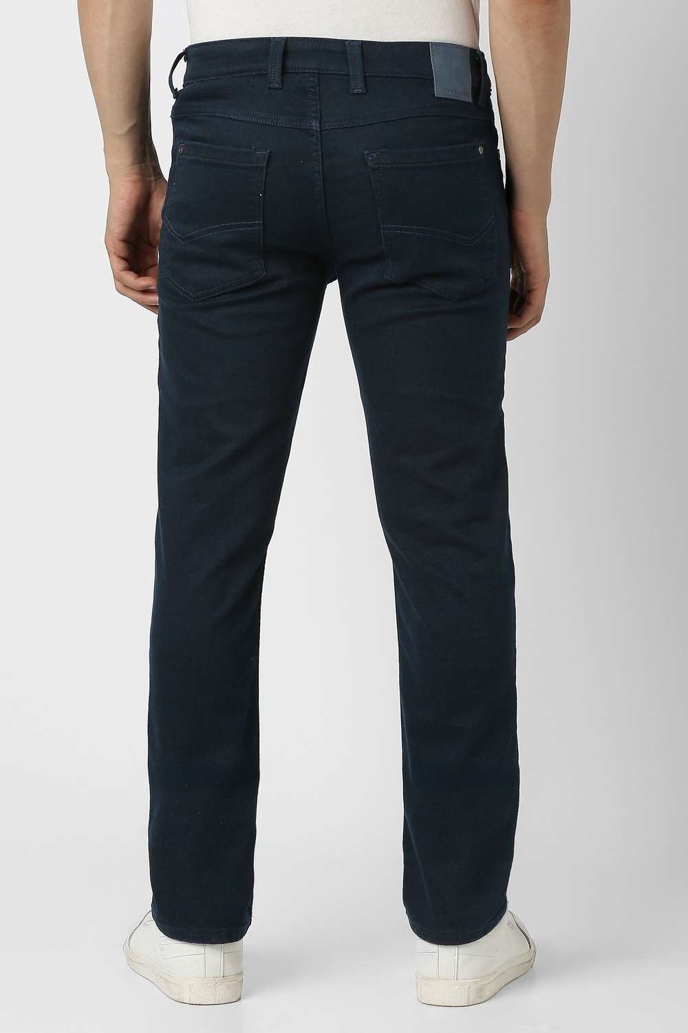 Dark-Wash-Polyester-Regular-Fit-Men-s-Jeans