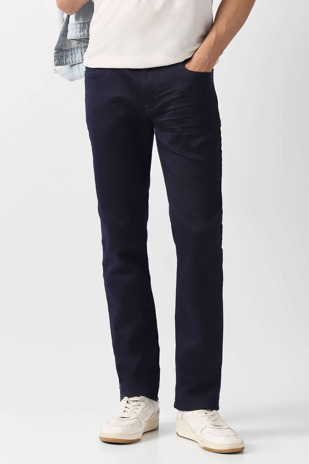 Solid-Cotton-Blend-Relaxed-Fit-Men-s-Jeans