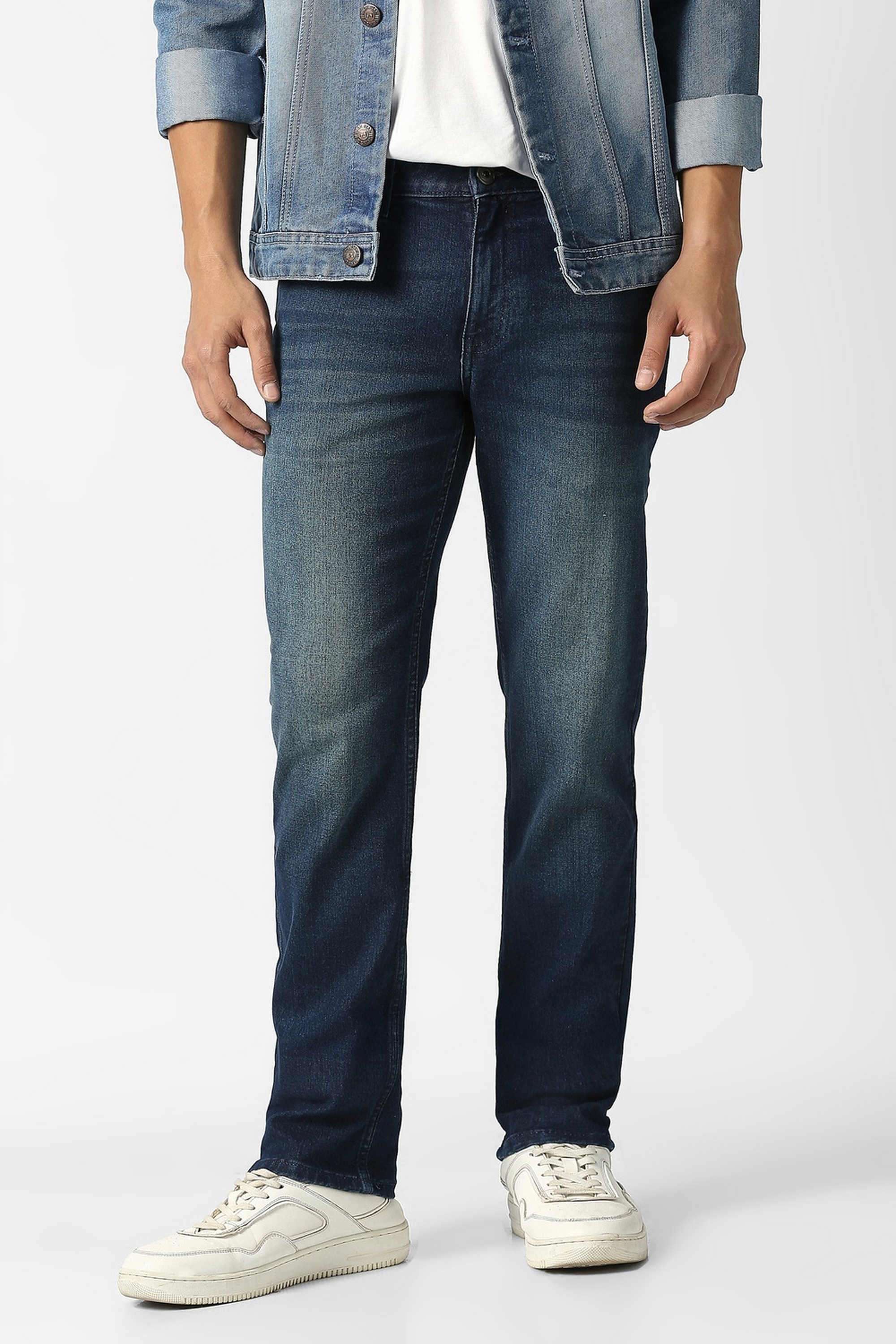 Solid-Blended-Fabric-Regular-Fit-Men-s-Jeans