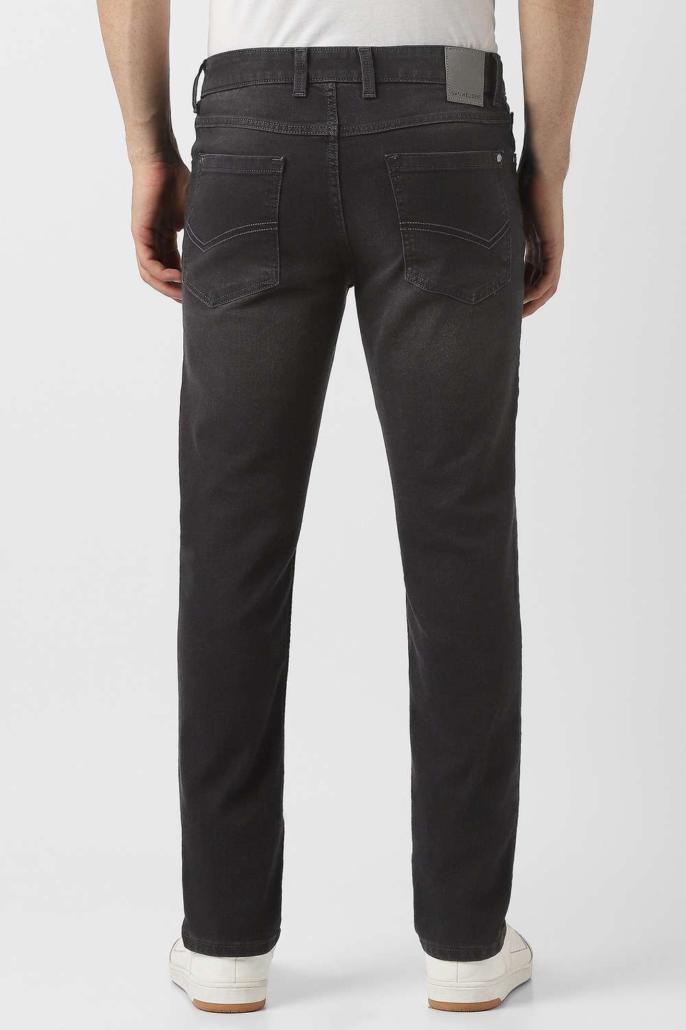 Dark-Wash-Polyester-Regular-Fit-Men-s-Jeans