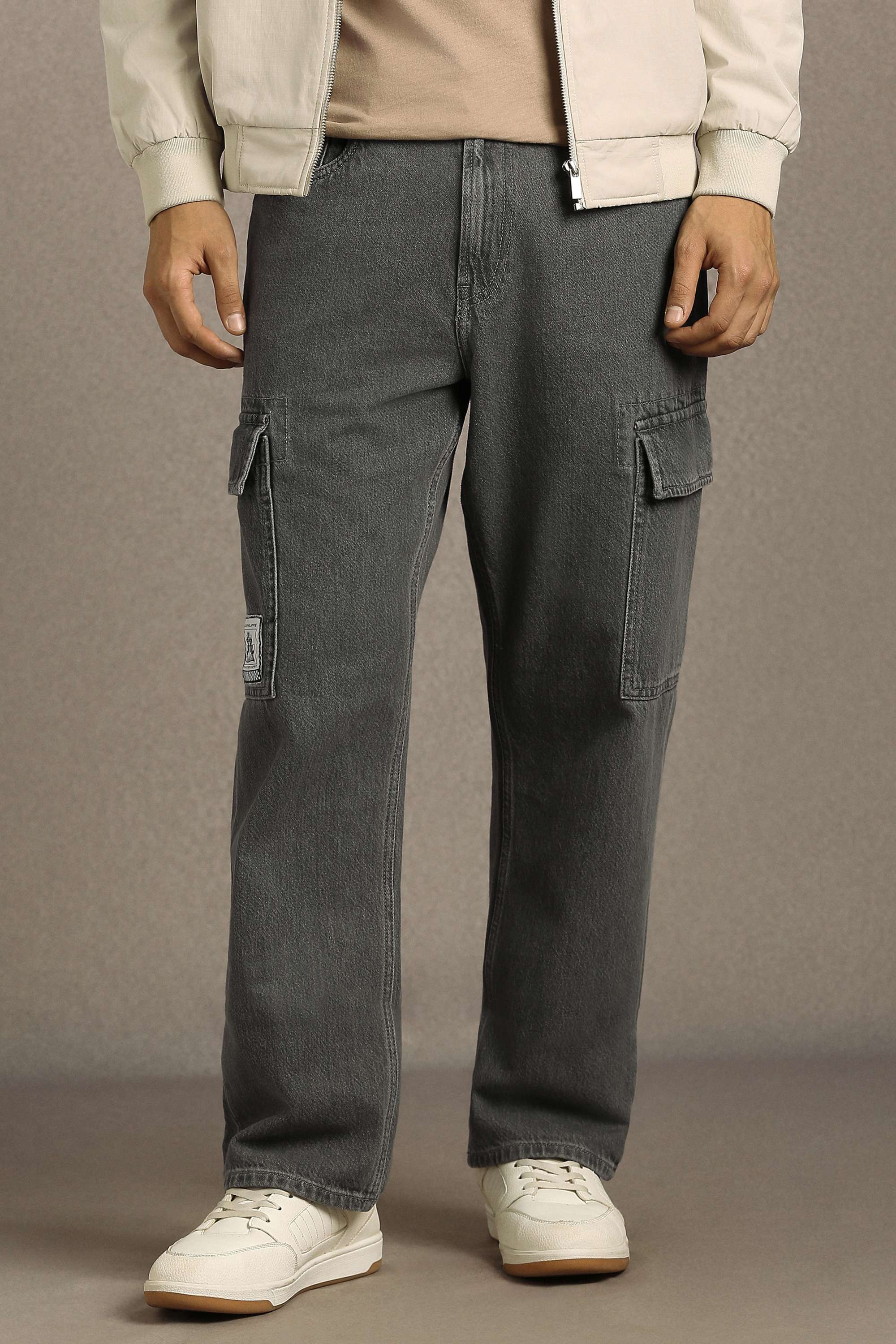 Solid-Cotton-Blend-Bootcut-Fit-Men-s-Jeans