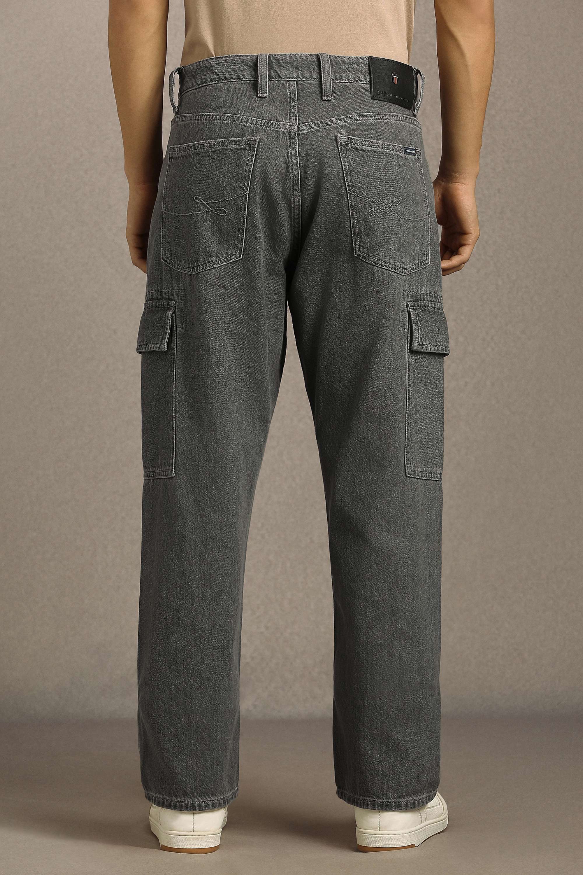 Solid-Cotton-Blend-Bootcut-Fit-Men-s-Jeans