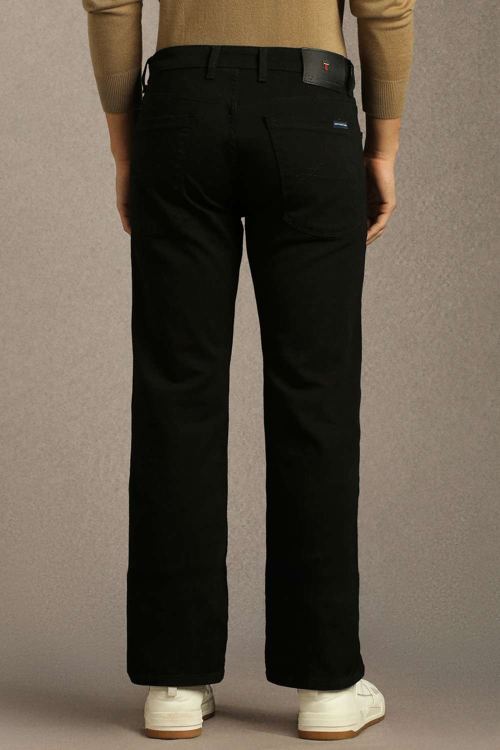 Solid-Cotton-Blend-Bootcut-Fit-Men-s-Jeans