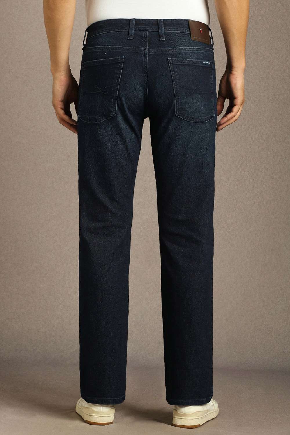 Solid-Polyester-Blend-Bootcut-Fit-Men-s-Jeans