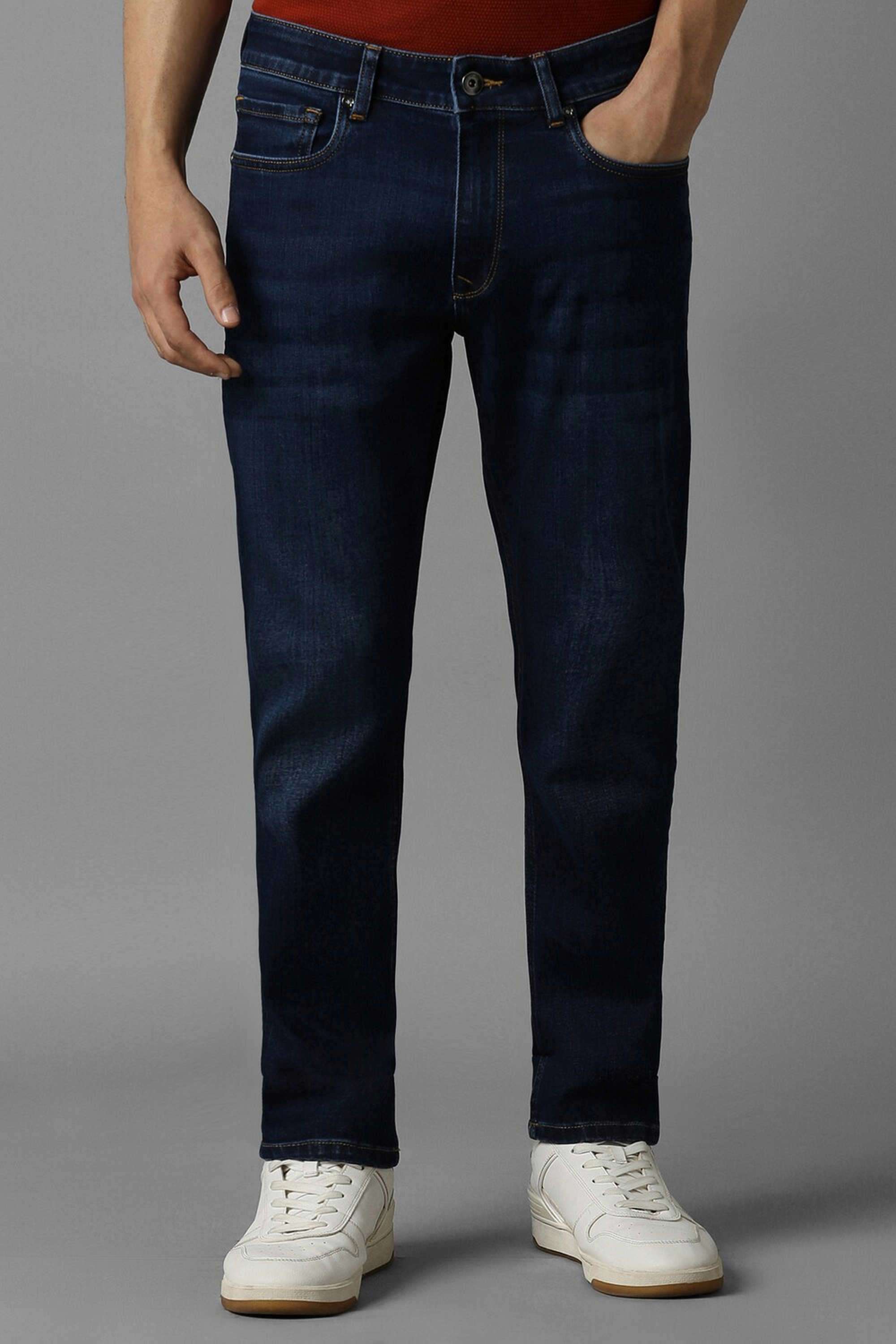 Solid-Polyester-Cotton-Super-Slim-Fit-Men-s-Jeans