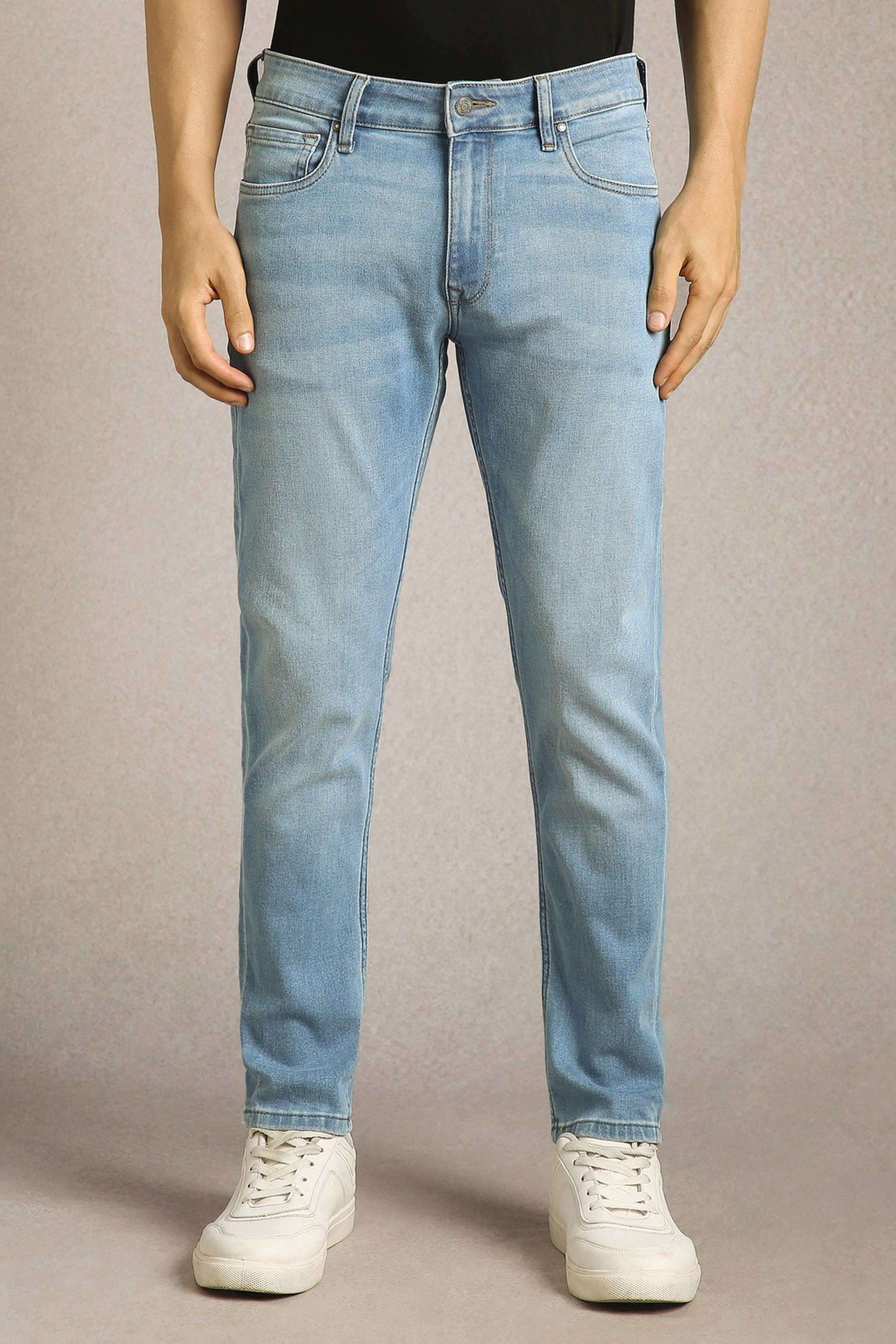 Solid-Polyester-Cotton-Super-Slim-Fit-Men-s-Jeans