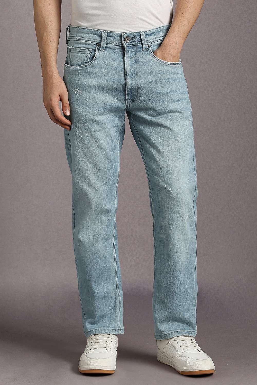 Light-Wash-Cotton-Blend-Regular-Fit-Men-s-Jeans