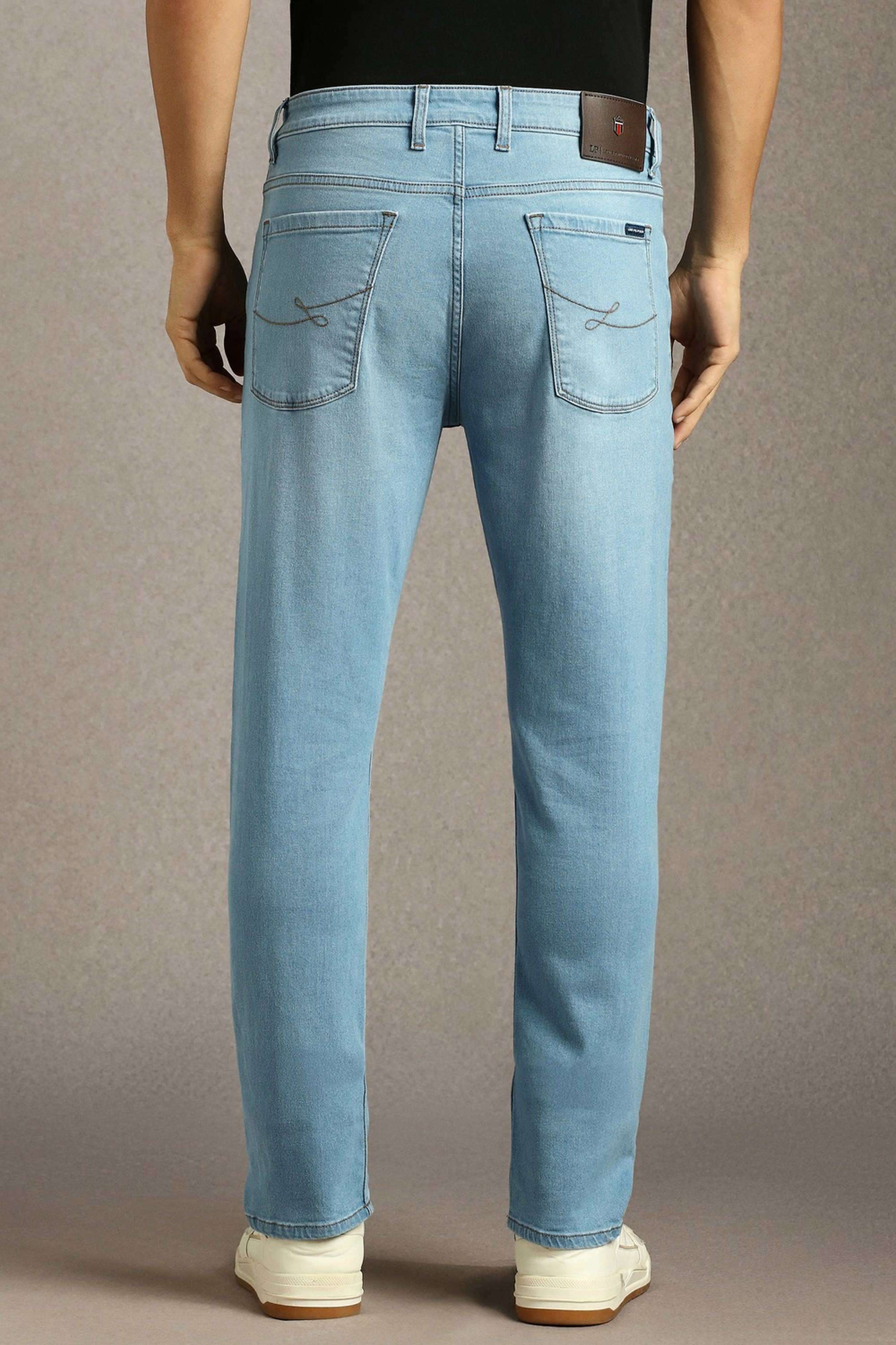 Solid-Polyester-Cotton-Slim-Fit-Men-s-Jeans