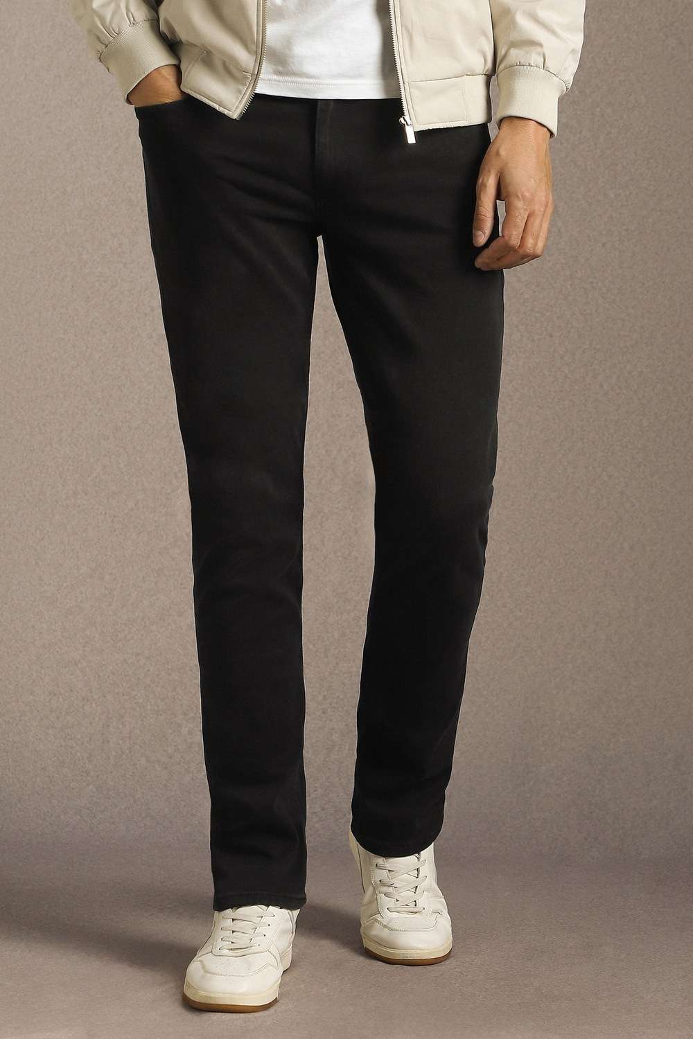 Solid-Polyester-Viscose-Slim-Fit-Men-s-Jeans