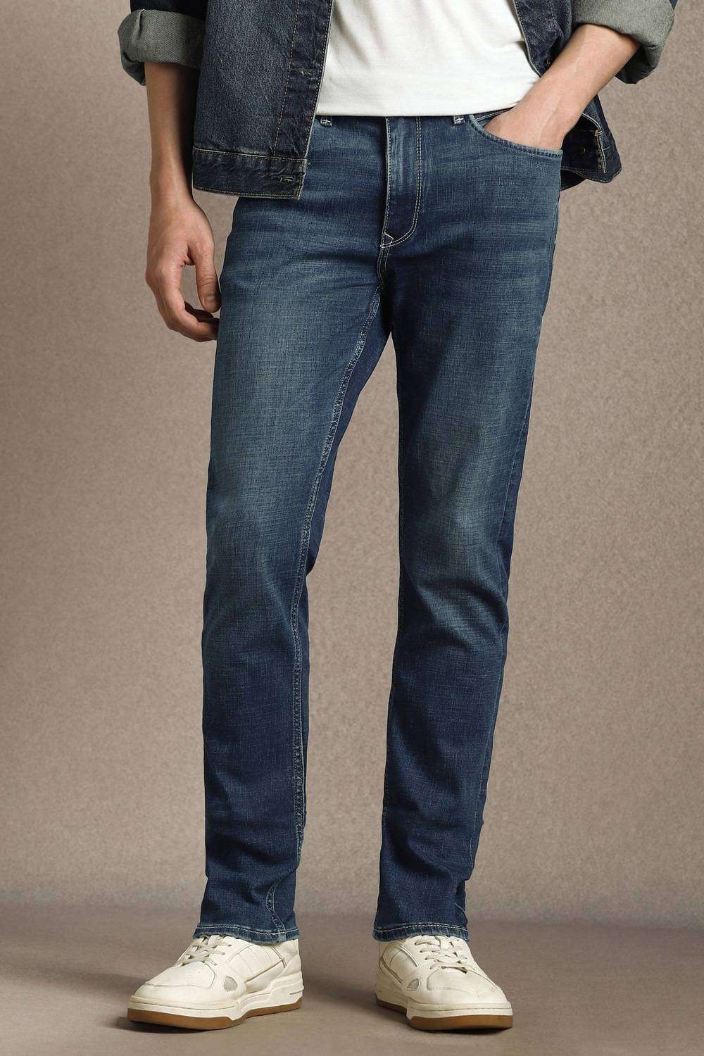Solid-Cotton-Blend-Slim-Fit-Men-s-Jeans