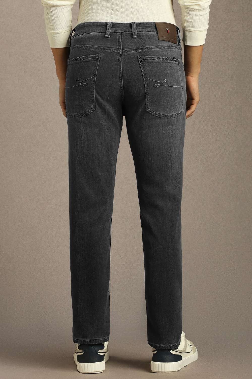 Solid-Polyester-Viscose-Slim-Fit-Men-s-Jeans