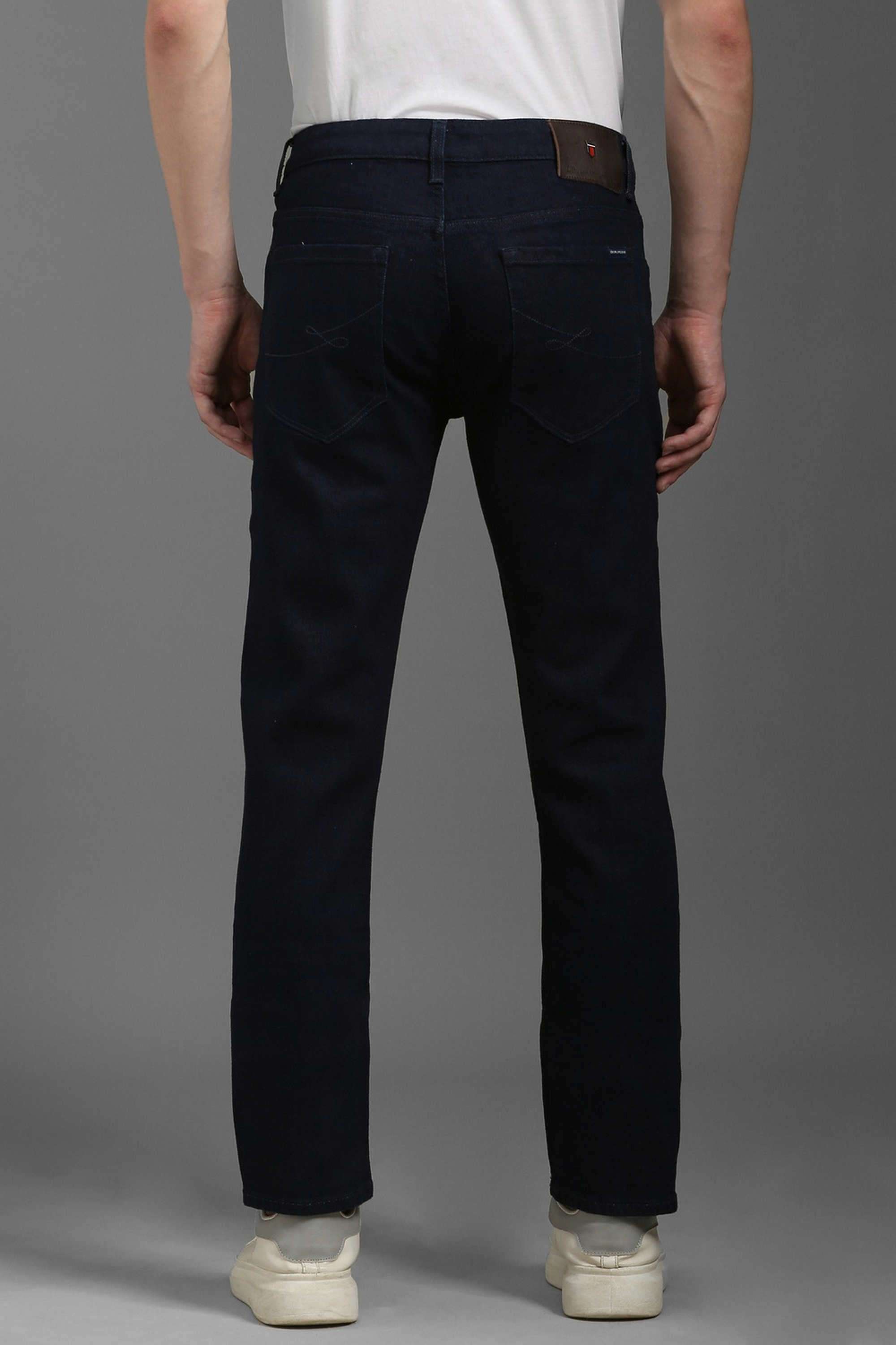 Solid-Polyester-Cotton-Slim-Fit-Men-s-Jeans