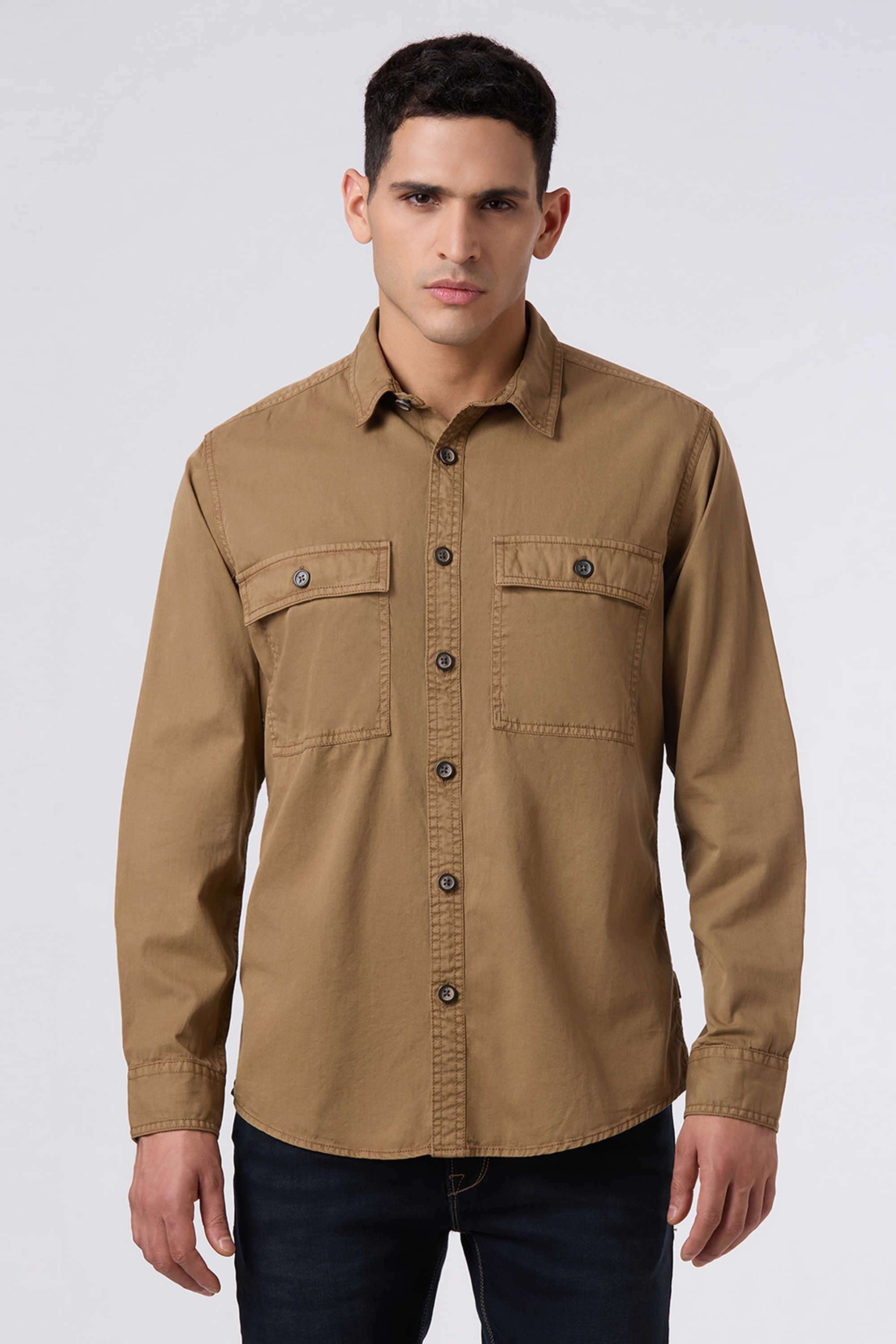 Solid-Cotton-Regular-Fit-Men-s-Shirt