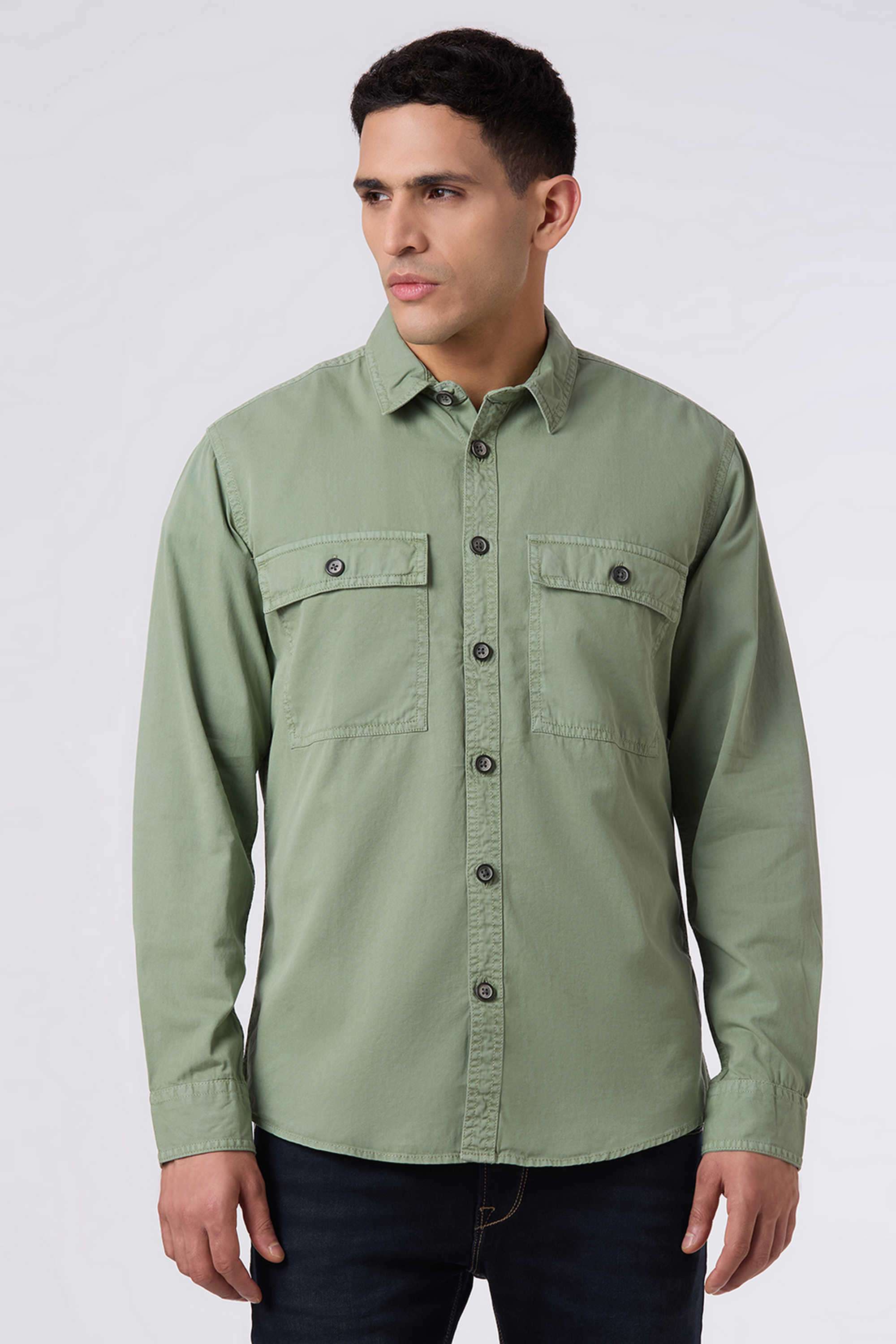 Solid-Cotton-Regular-Fit-Men-s-Shirt