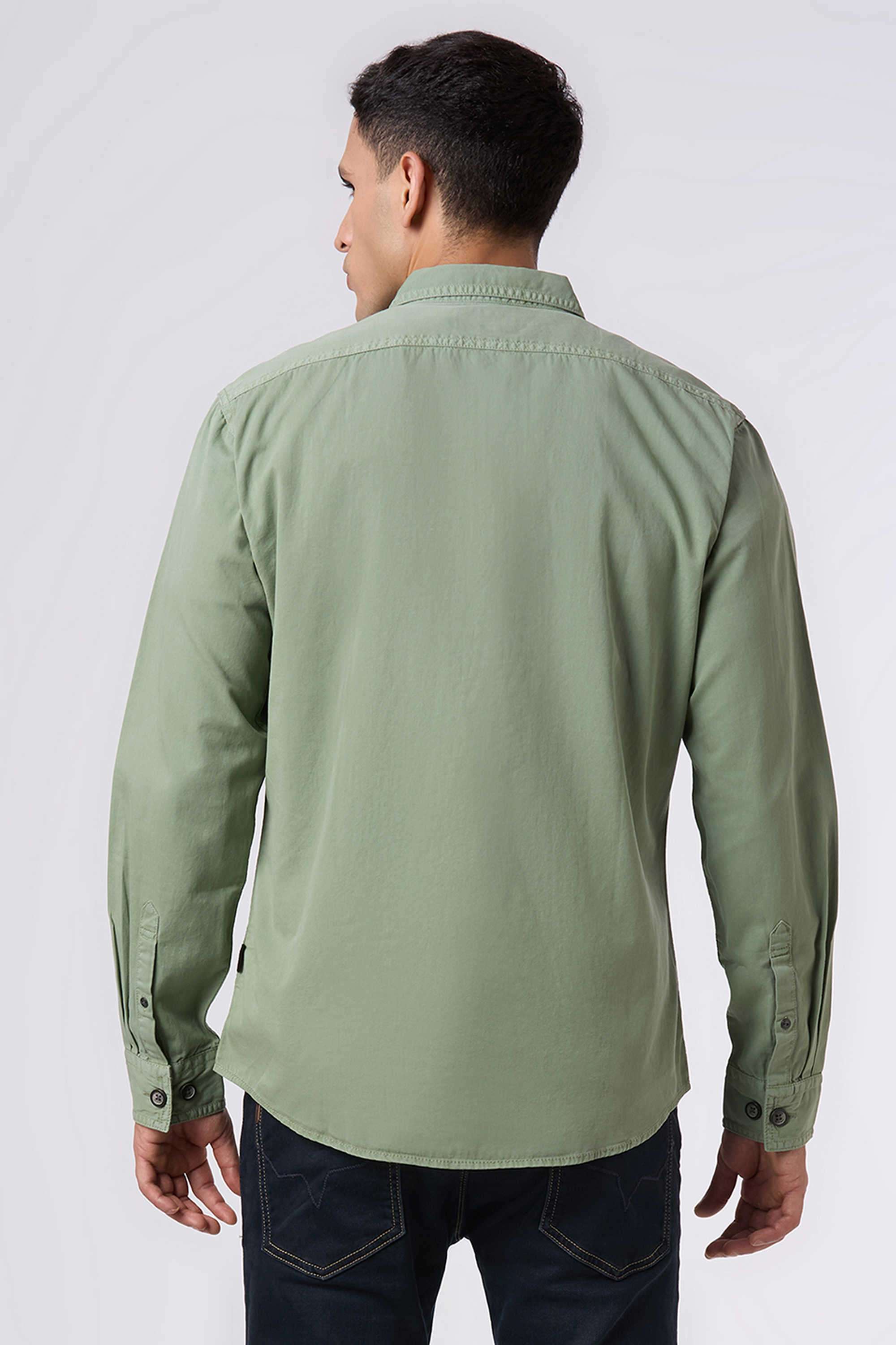 Solid-Cotton-Regular-Fit-Men-s-Shirt