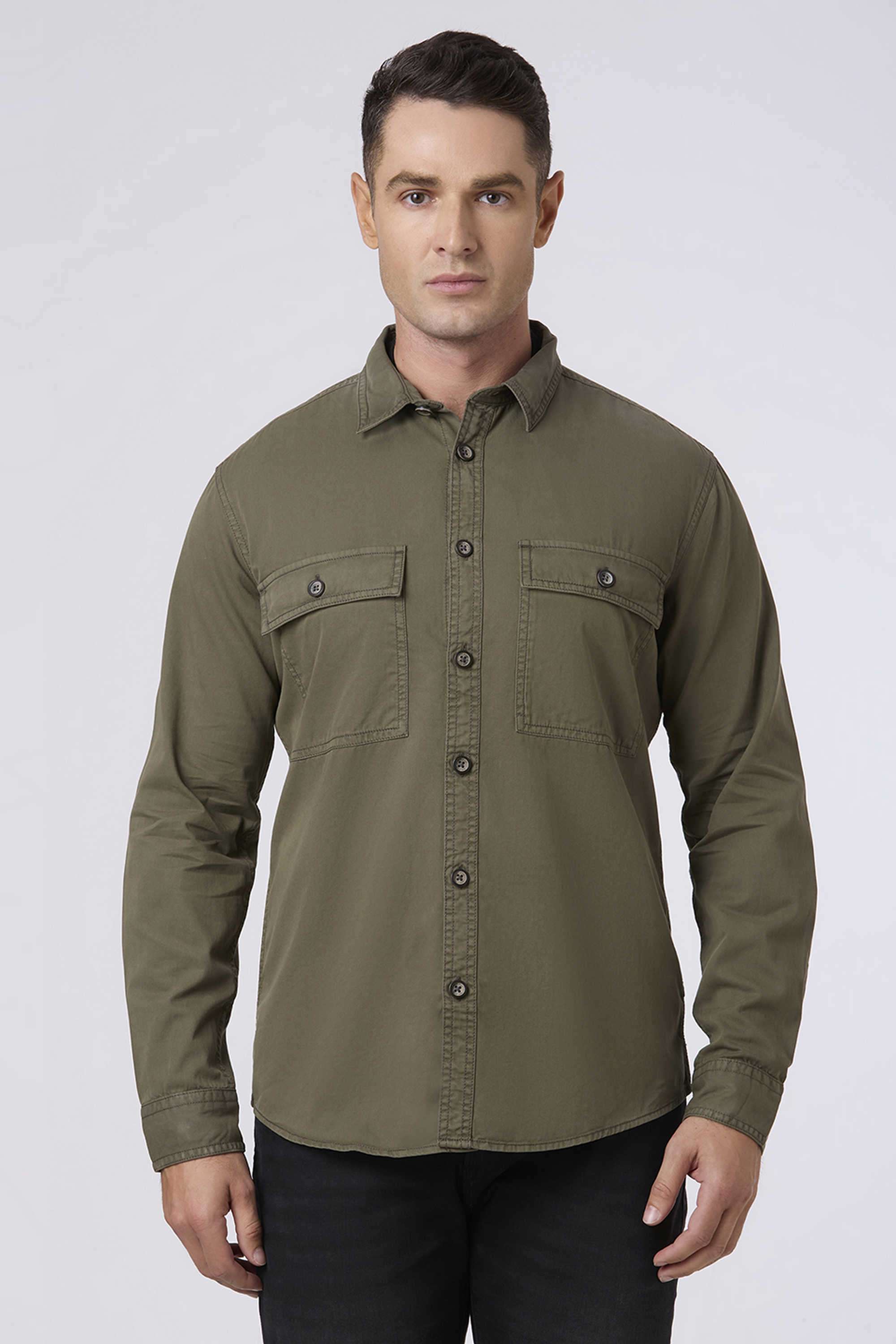 Solid-Cotton-Regular-Fit-Men-s-Shirt
