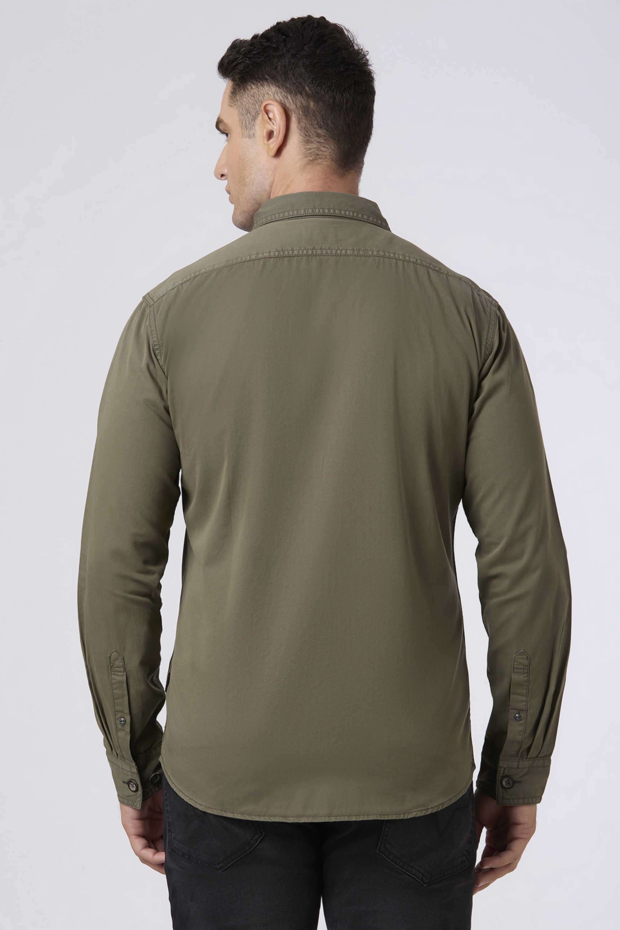 Solid-Cotton-Regular-Fit-Men-s-Shirt