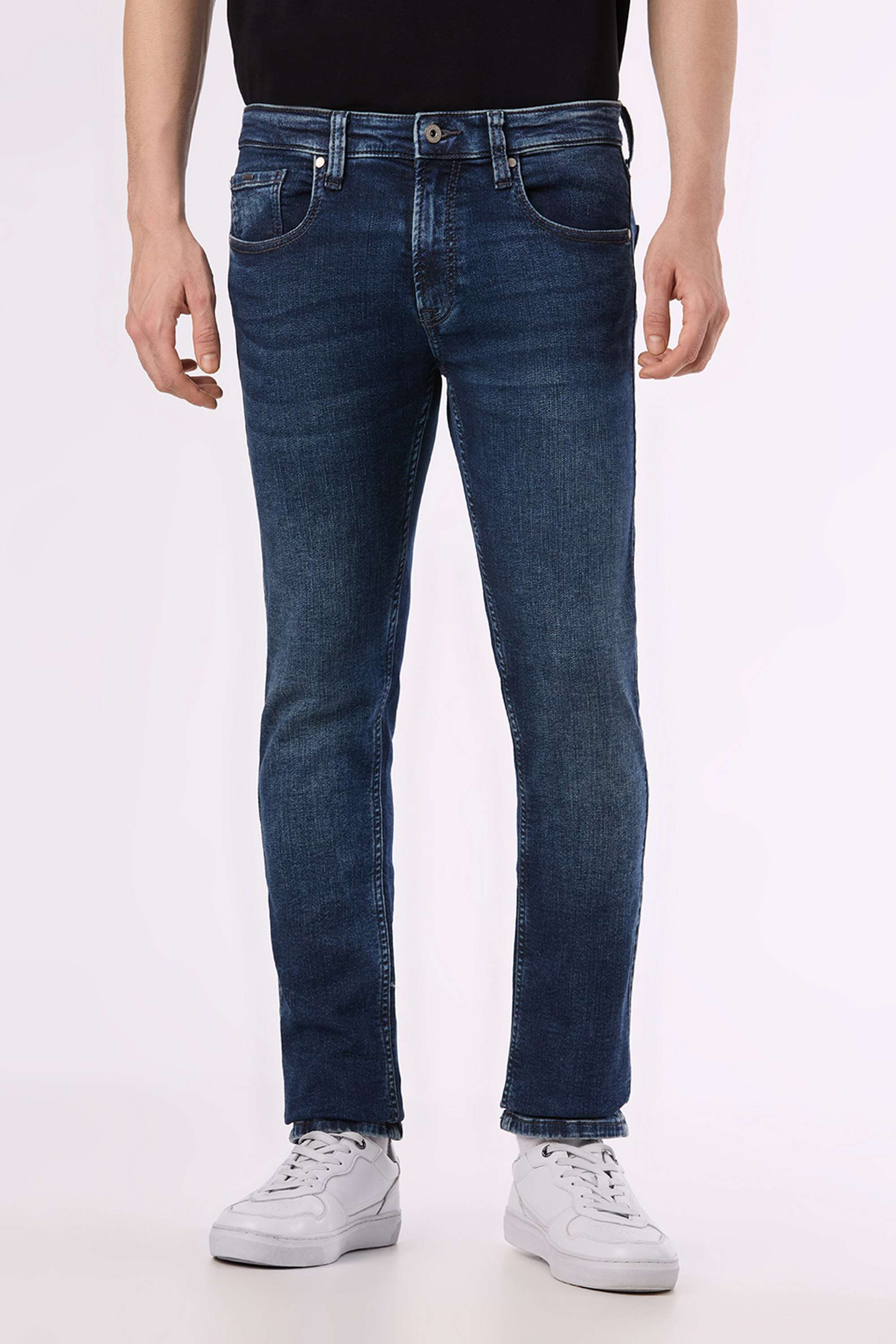 Solid-Cotton-Blend-Slim-Fit-Men-s-Jeans