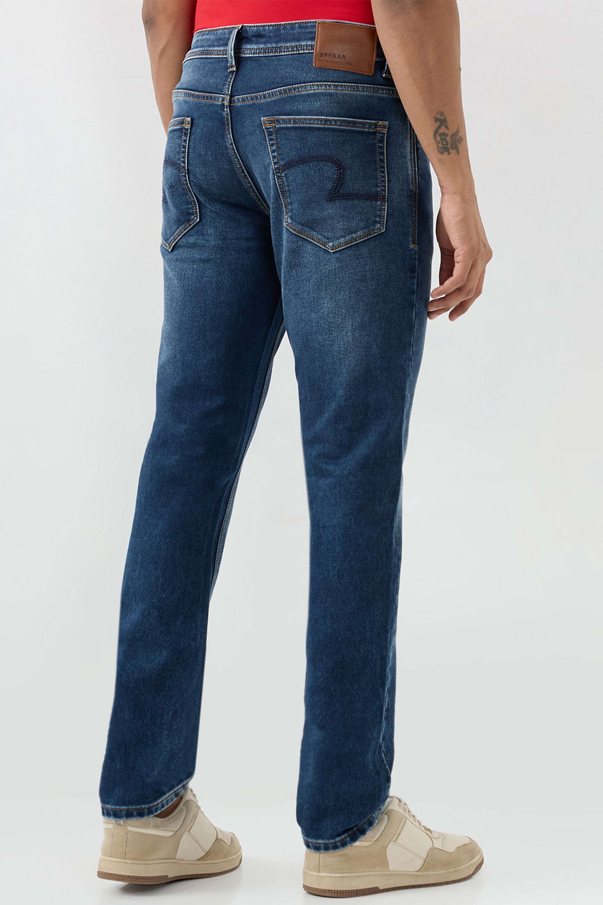 Solid-Cotton-Stretch-Regular-Fit-Men-s-Jeans