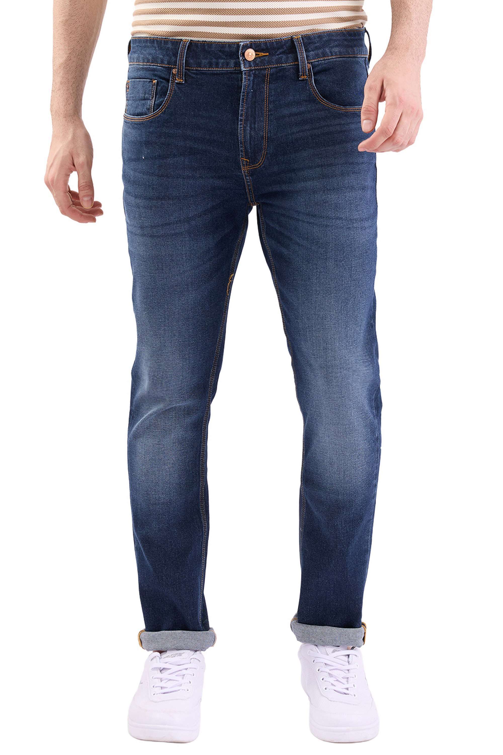 Solid-Cotton-Stretch-Regular-Fit-Men-s-Jeans