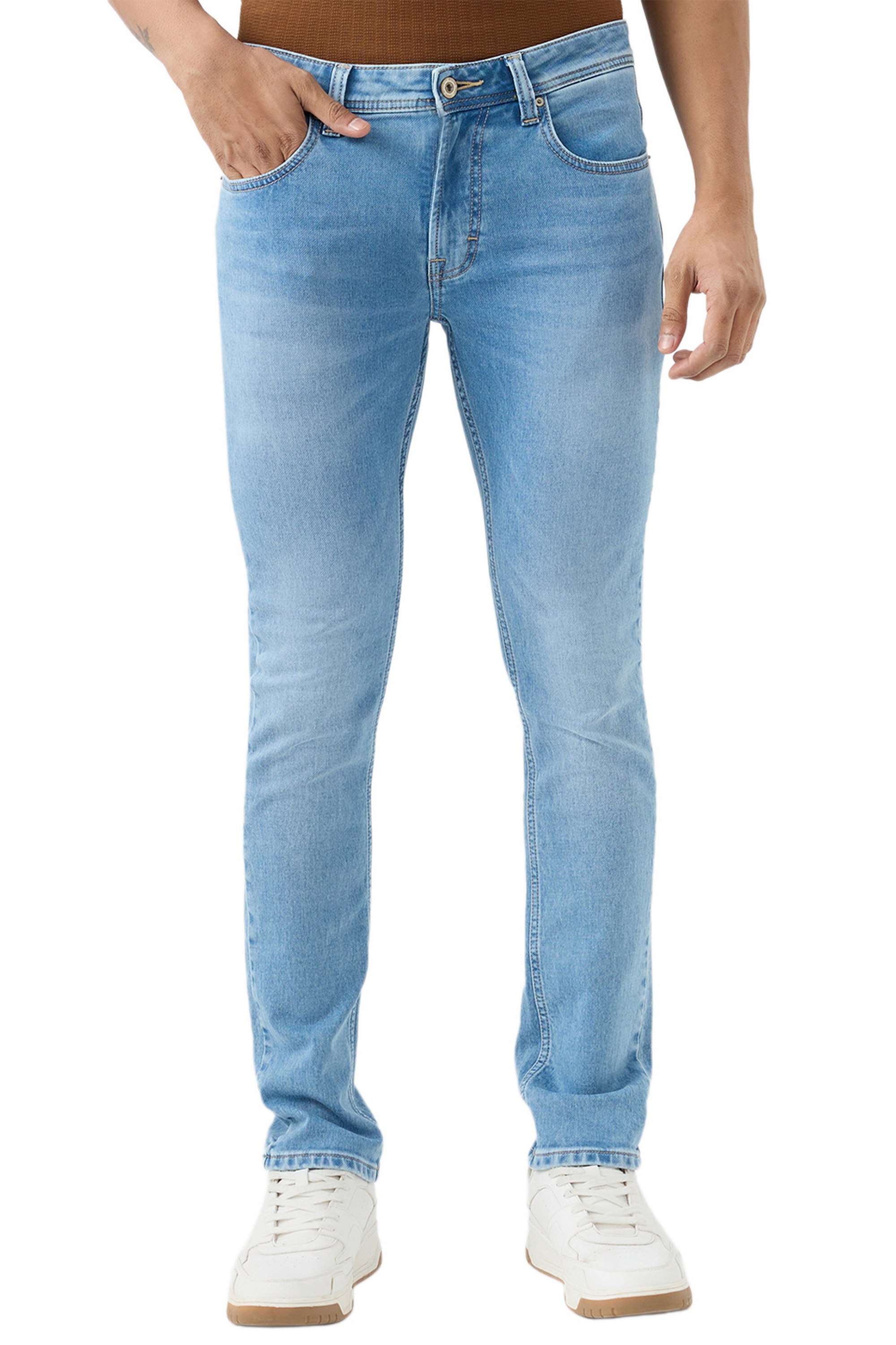 Solid-Cotton-Stretch-Regular-Fit-Men-s-Jeans