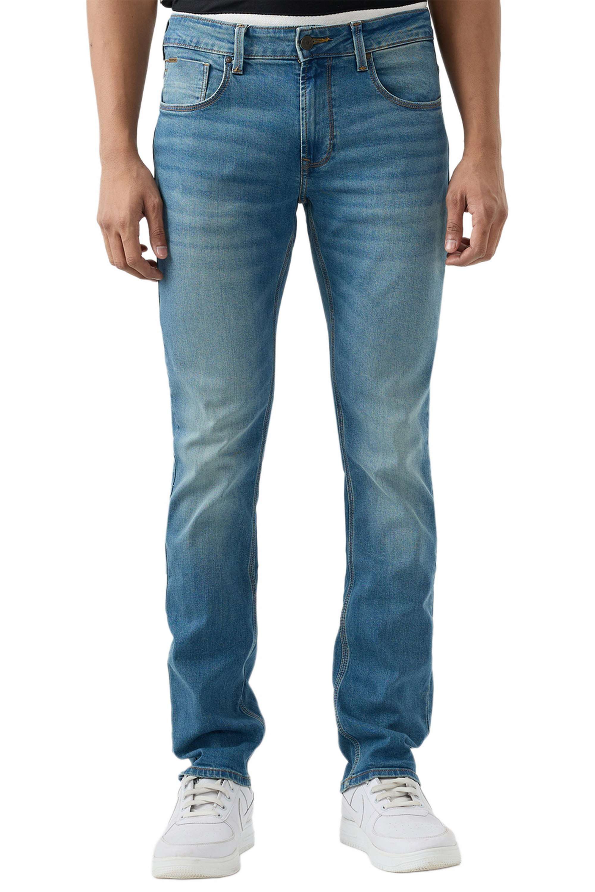 Solid-Cotton-Stretch-Regular-Fit-Men-s-Jeans