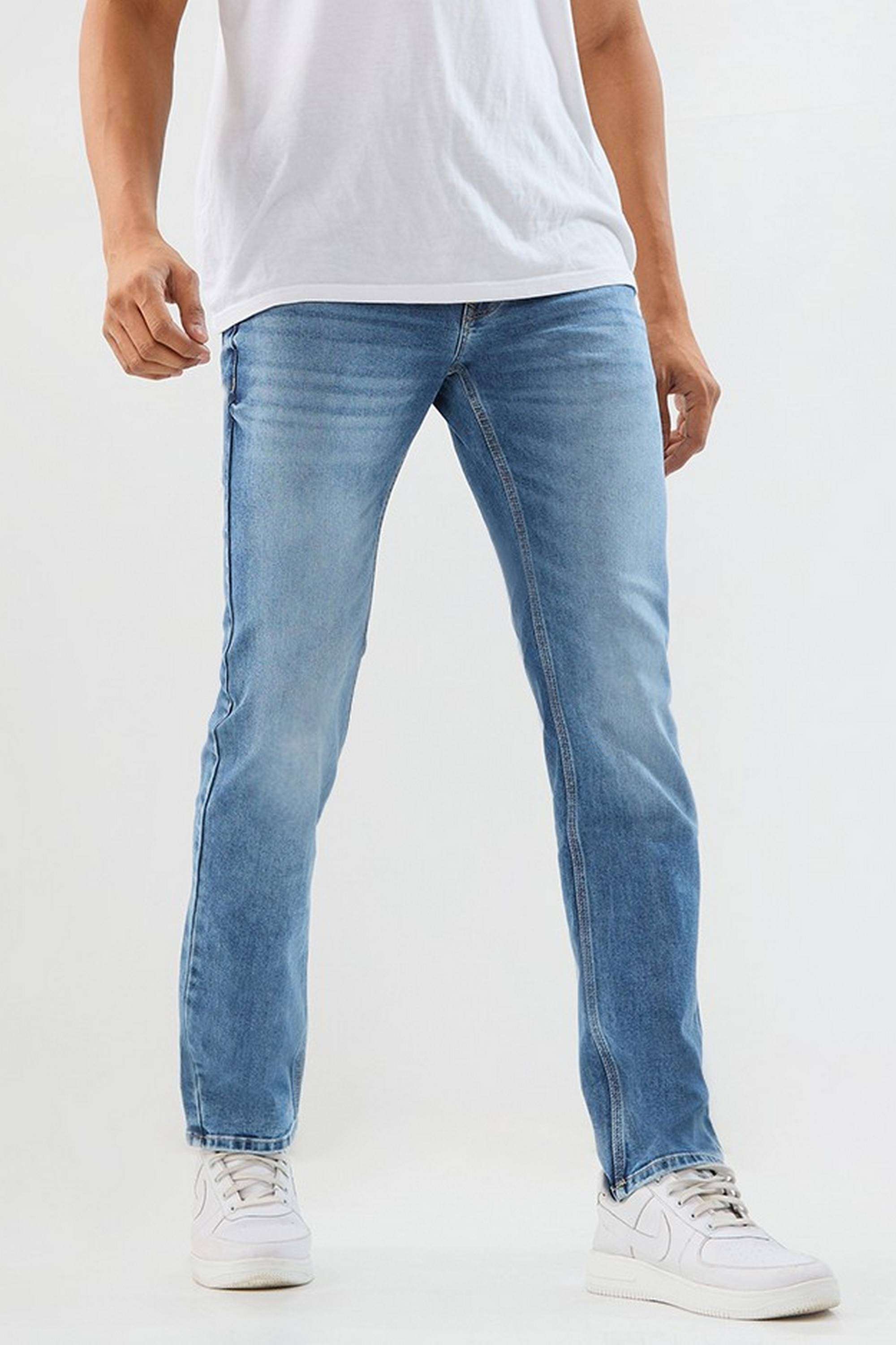 Solid-Cotton-Stretch-Regular-Fit-Men-s-Jeans
