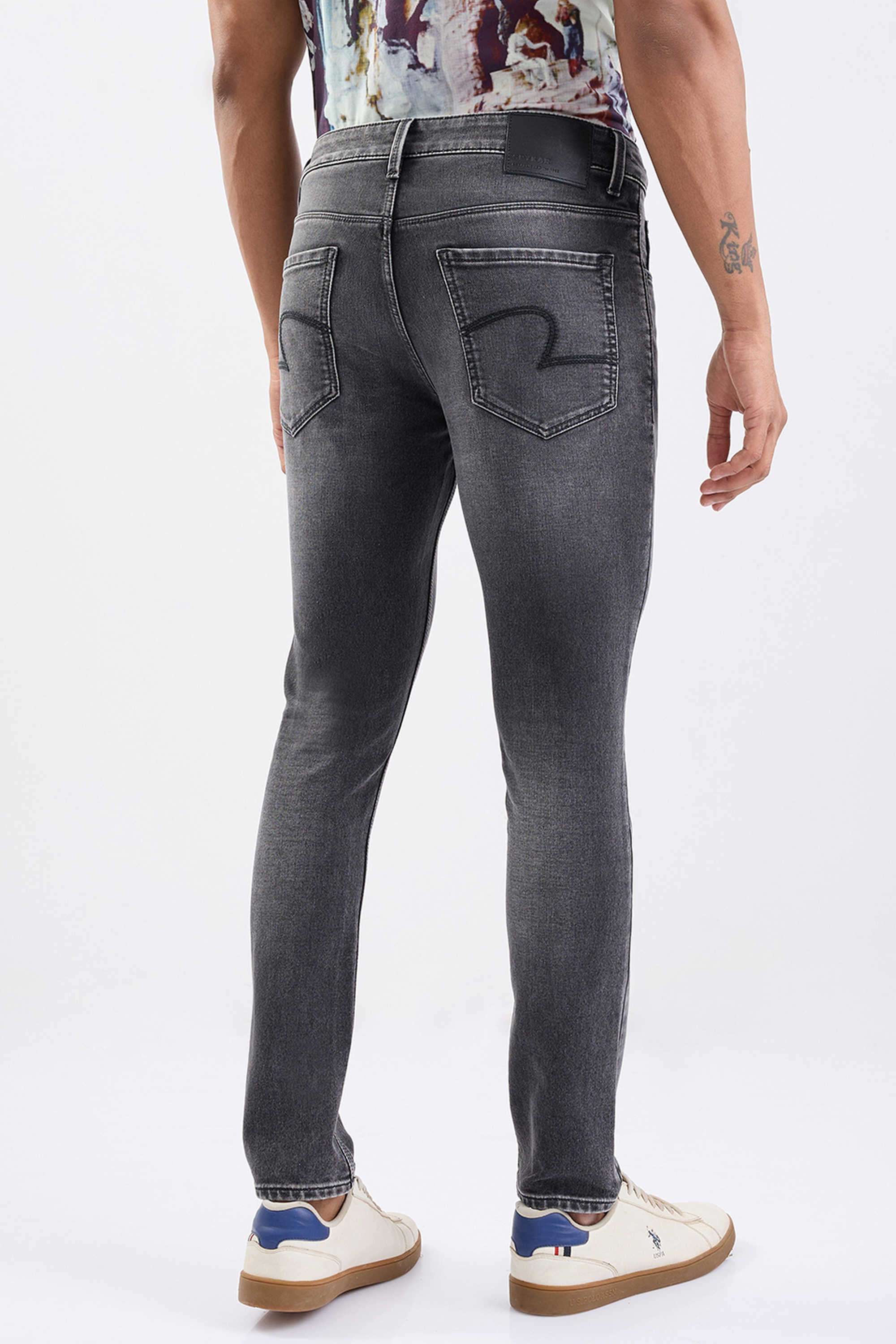 Solid-Cotton-Super-Skinny-Fit-Men-s-Jeans