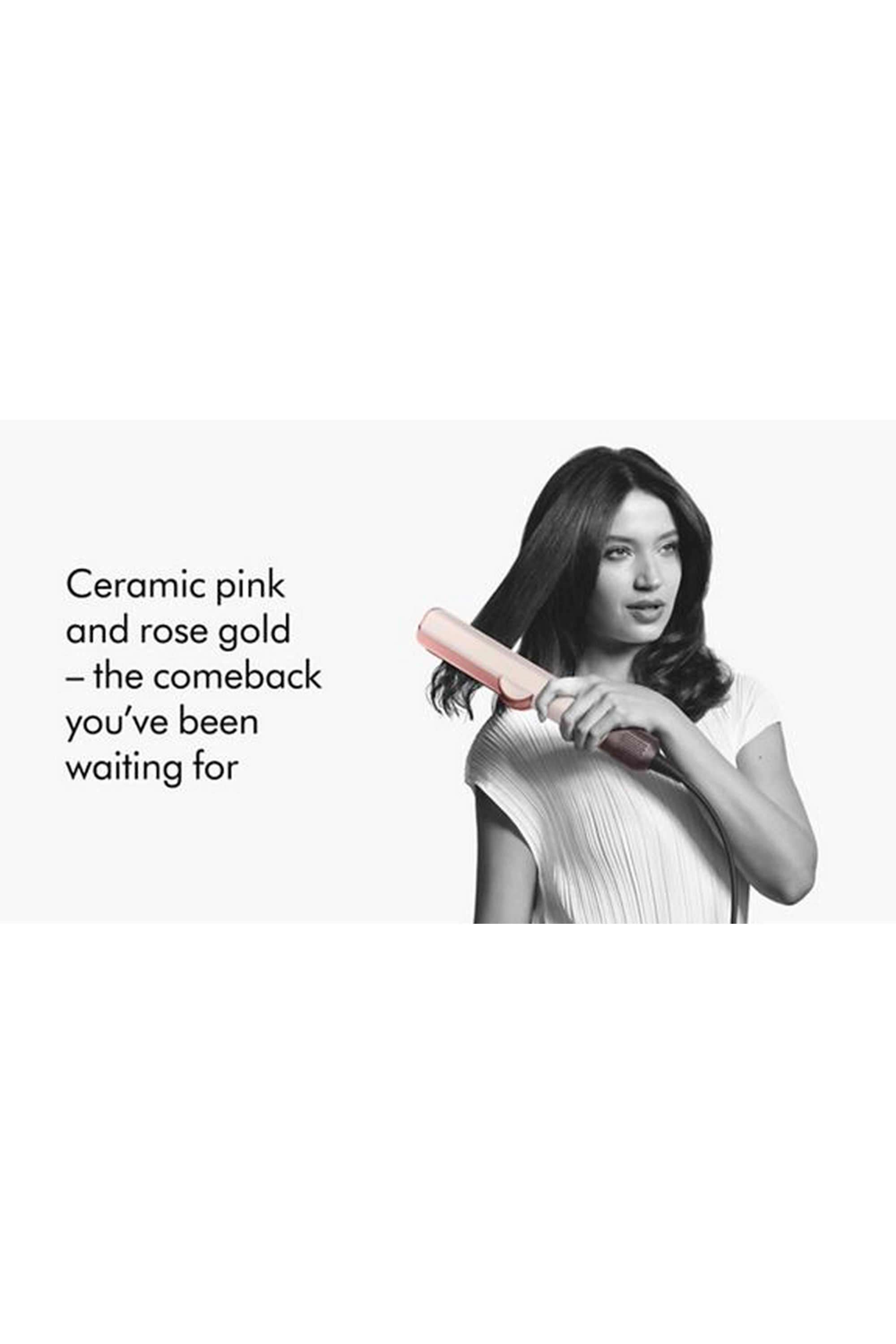 Airstrait-Dryer-and-Straightener---Ceramic-Pink-&-Rose-Gold