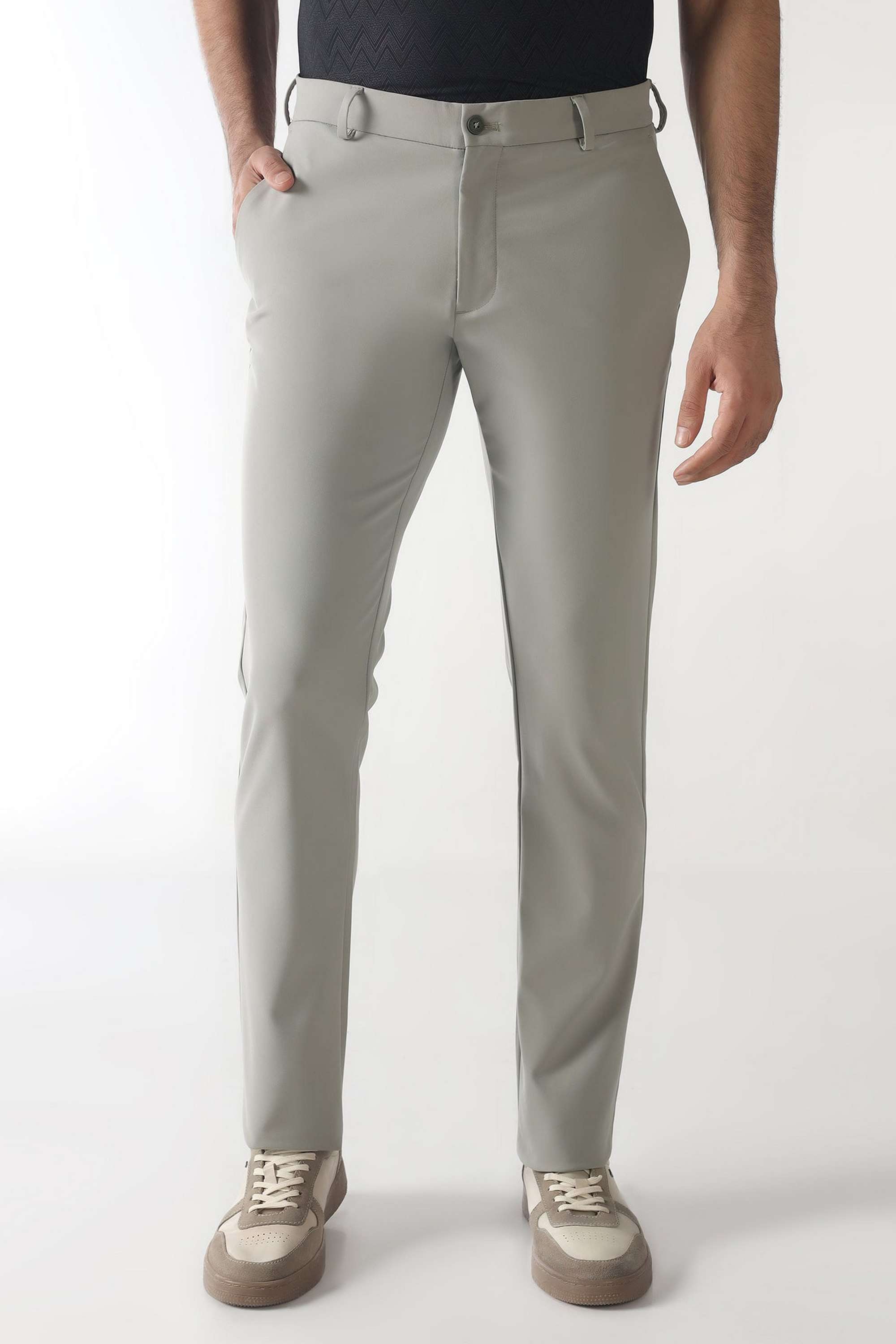 Solid-Polyester-Super-Slim-Fit-Men-s-Trousers