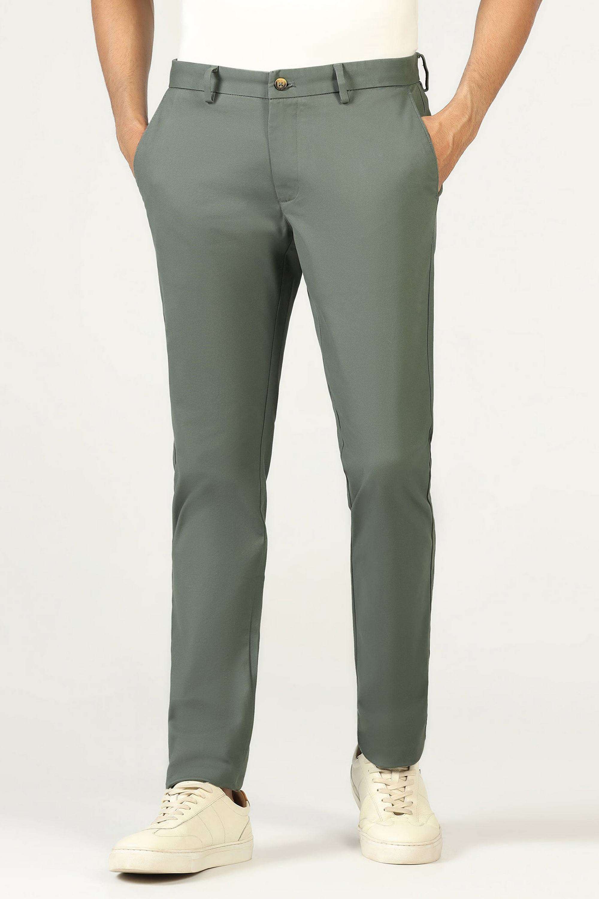 Solid-Blended-Fabric-Regular-Fit-Men-s-Trousers