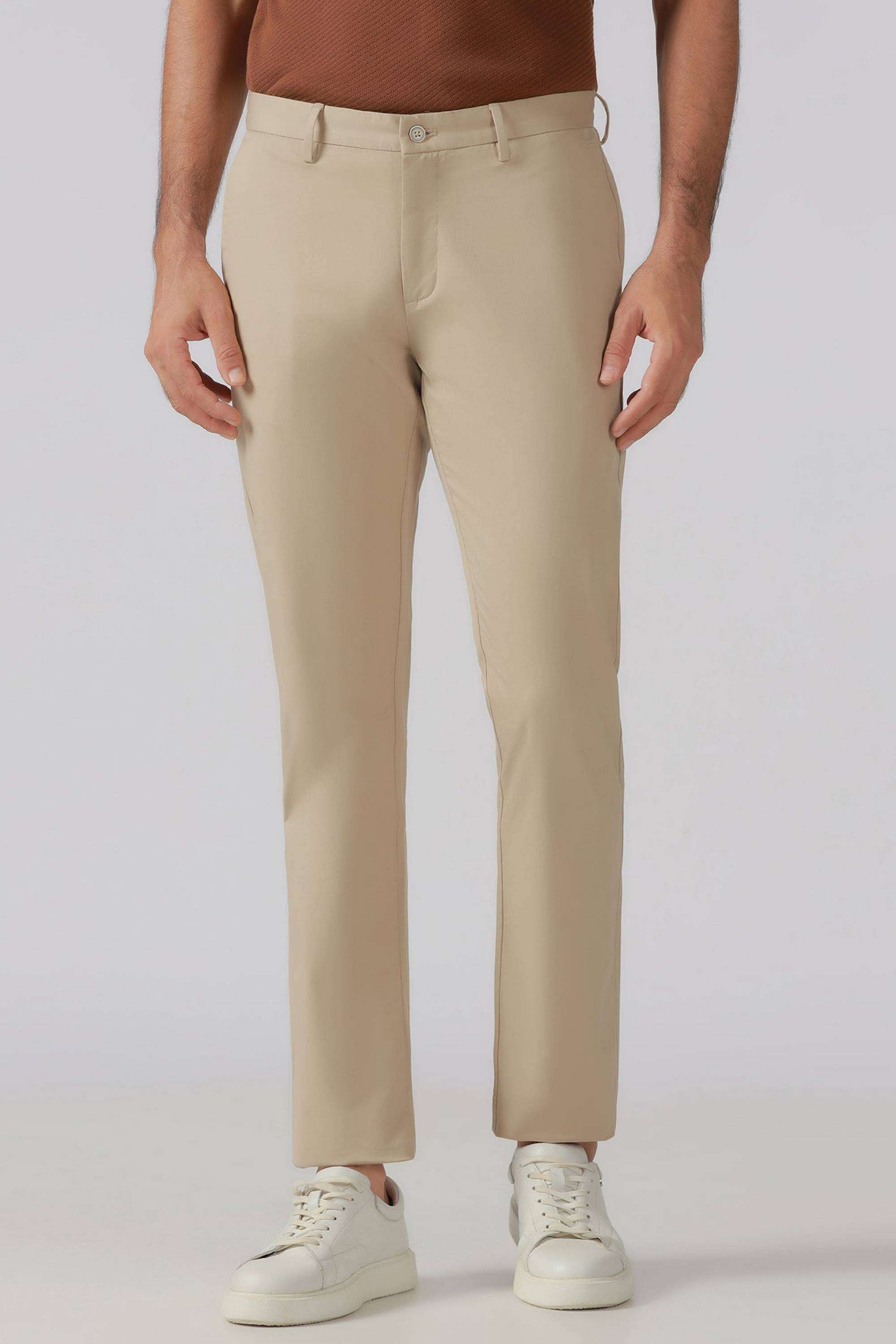 Solid-Cotton-Blend-Slim-Fit-Men-s-Trousers
