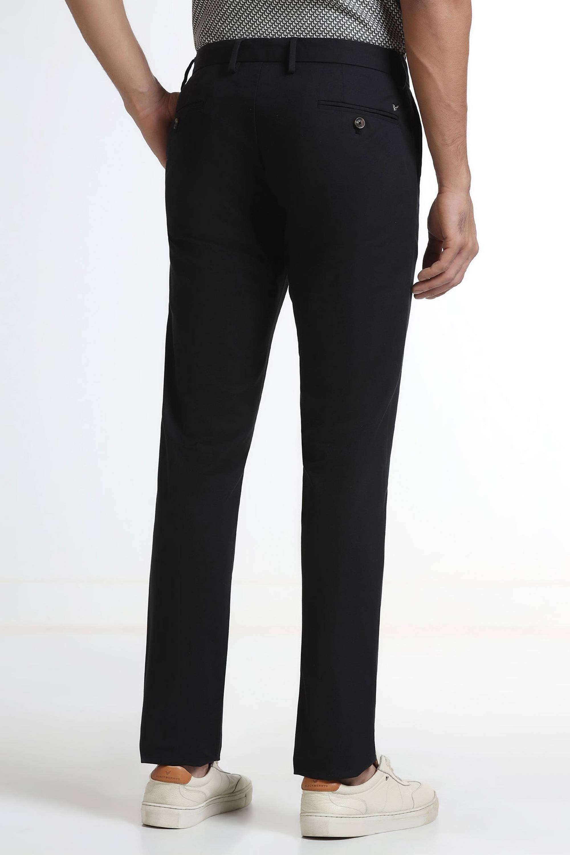 Solid-Polyester-Blend-Super-Slim-Fit-Men-s-Trousers