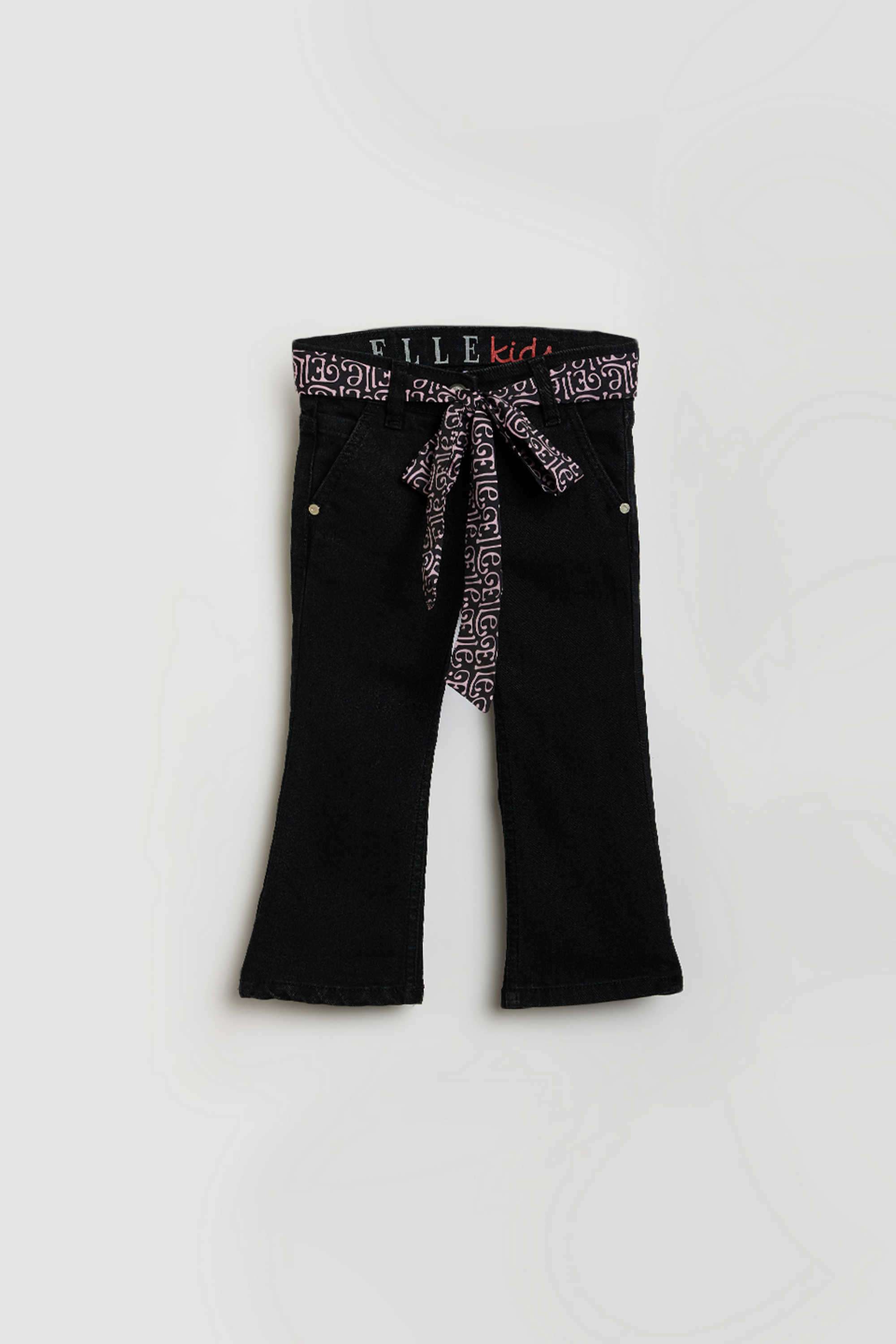 Solid-Cotton-Blend-Bootcut-Fit-Girl-s-Jeans