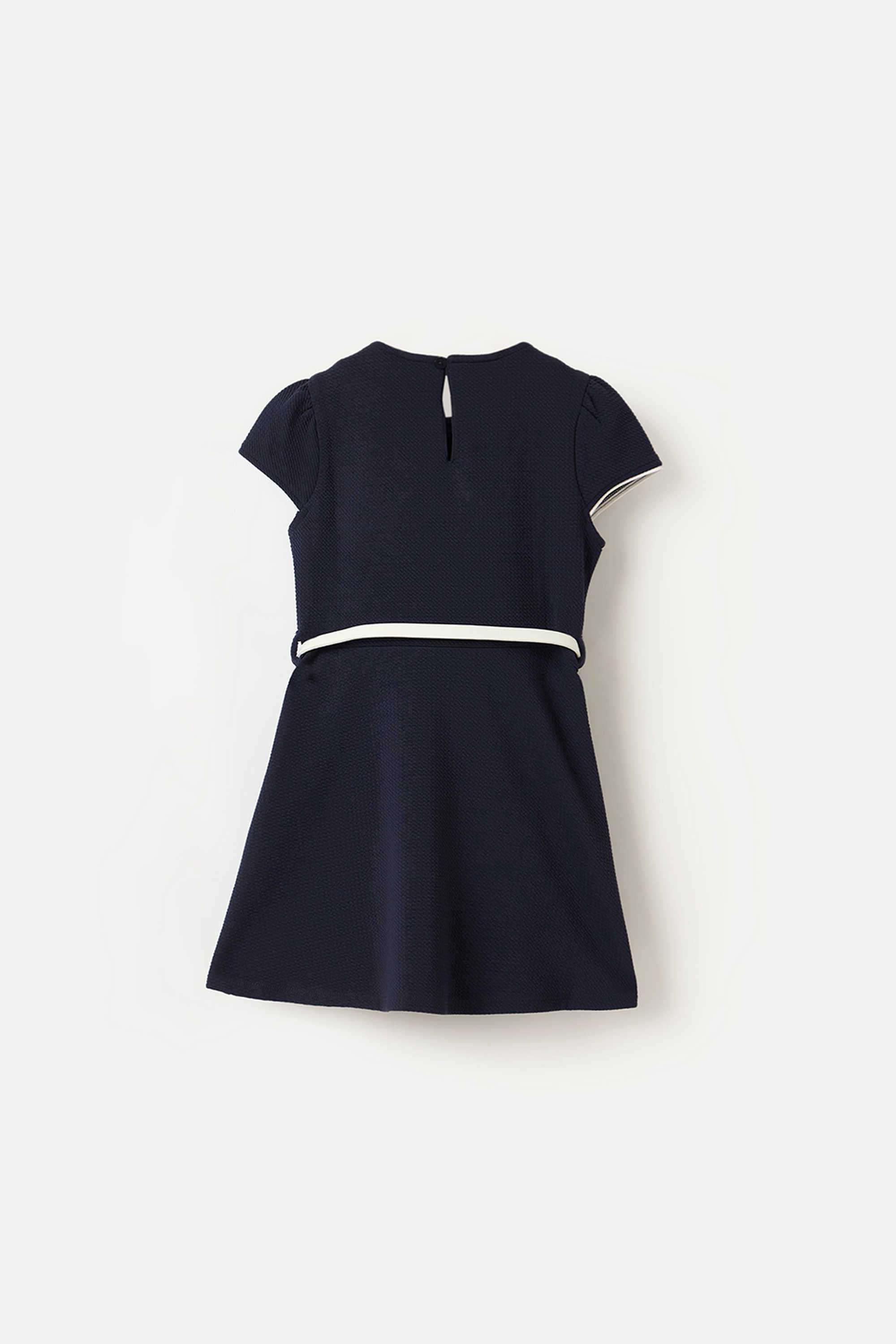 Solid-Cotton-Blend-Round-Neck-Girl-s-Casual-Wear-Dress