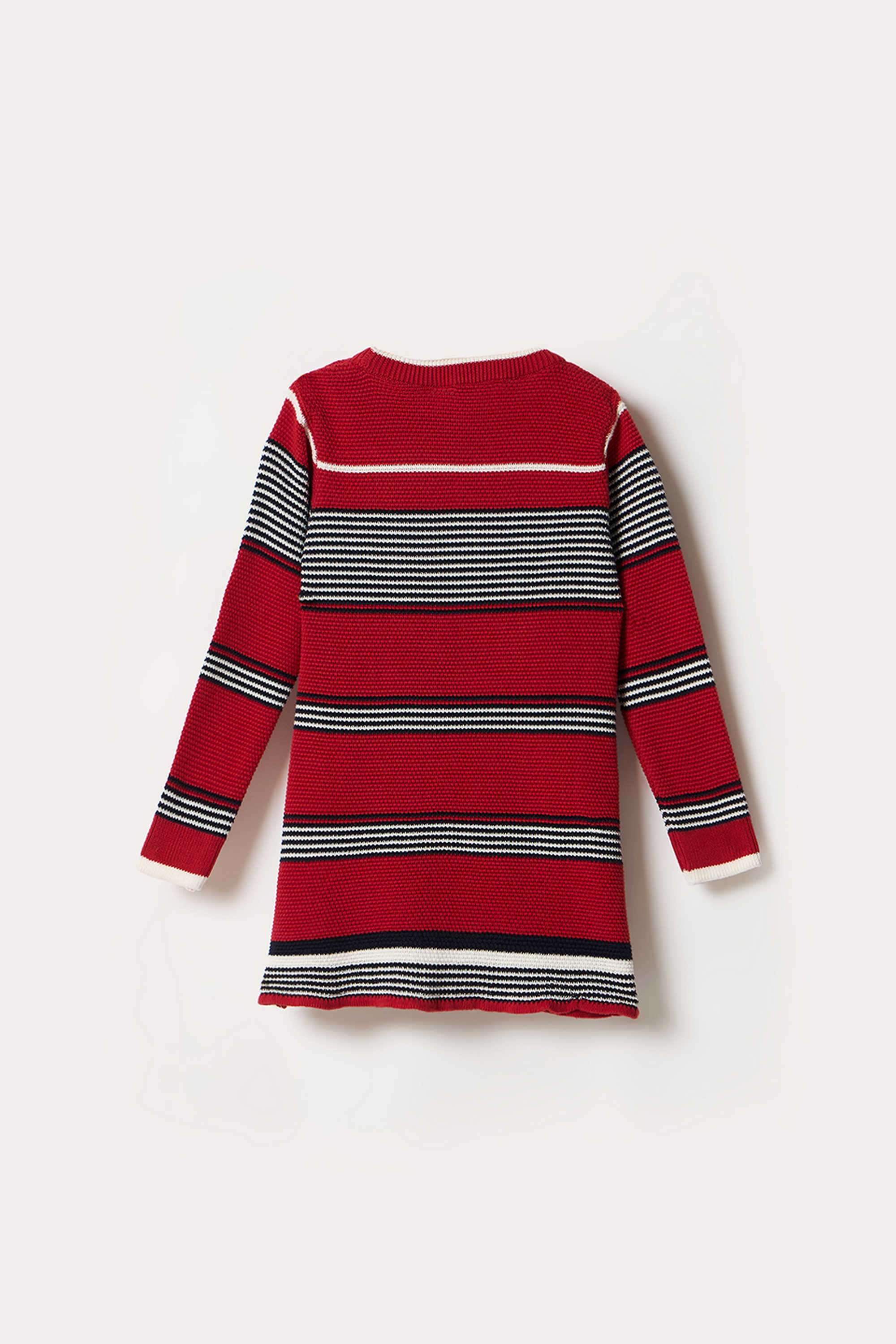 Stripes-Cotton-Round-Neck-Girl-s-Casual-Wear-Dress