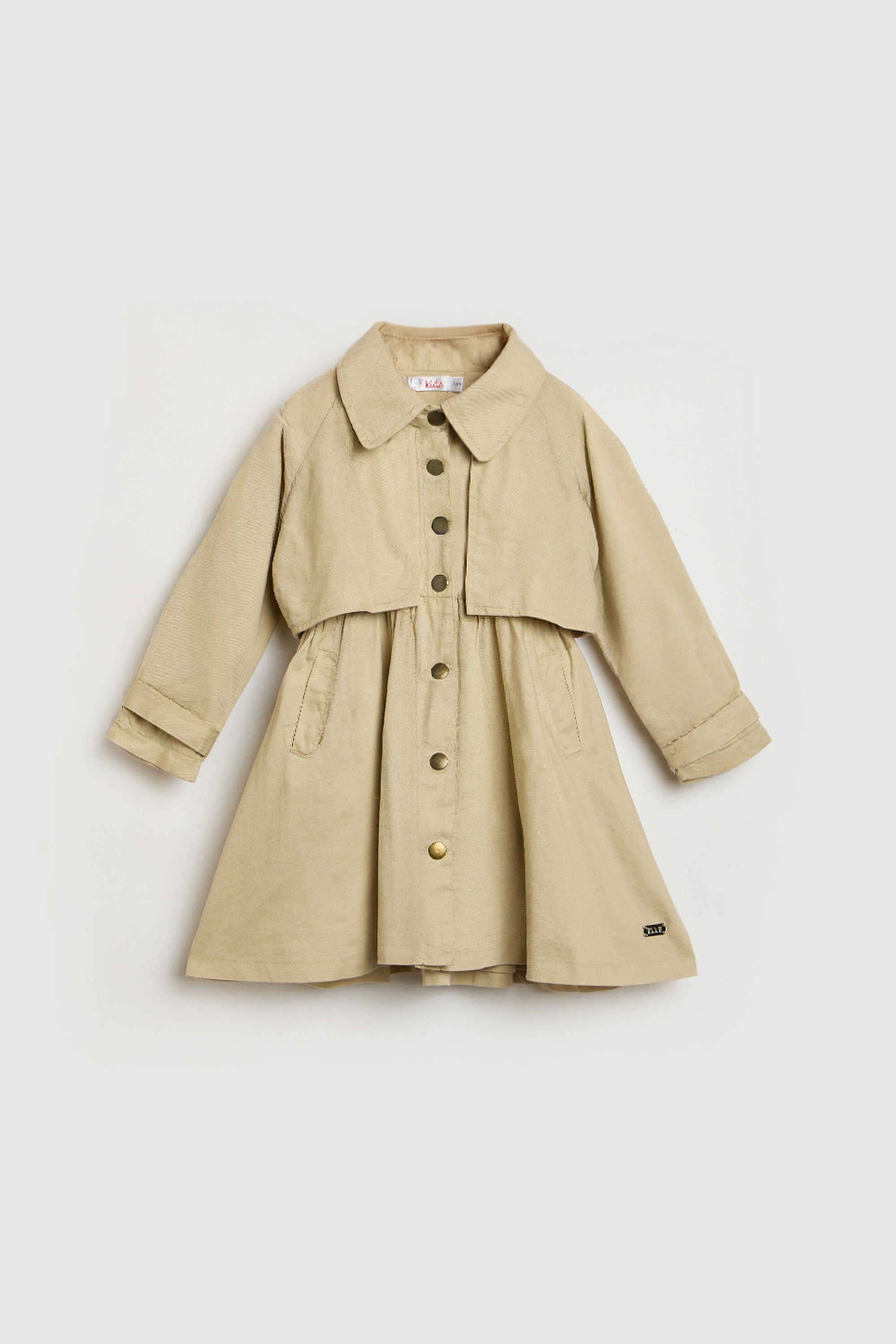 Solid-Cotton-Collared-Girl-s-Casual-Wear-Dress