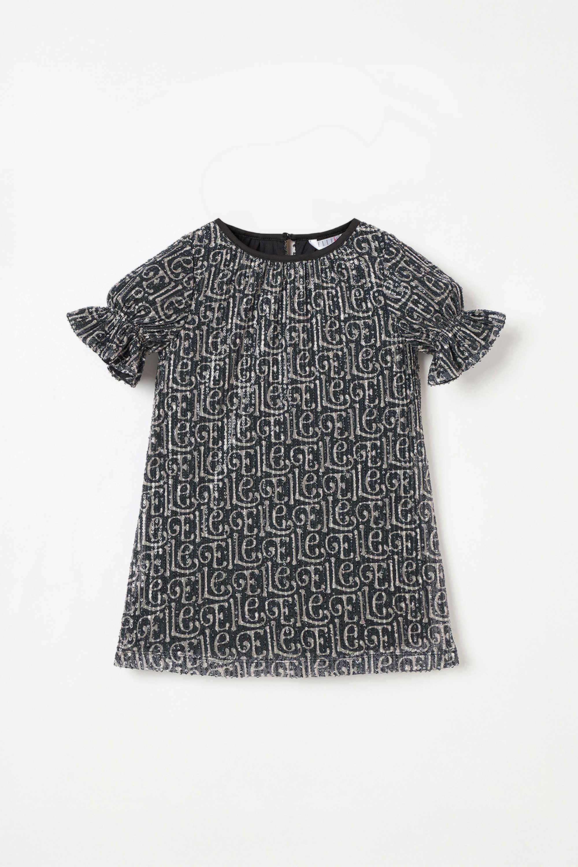 Solid-Polyester-Round-Neck-Girl-s-Casual-Wear-Dress