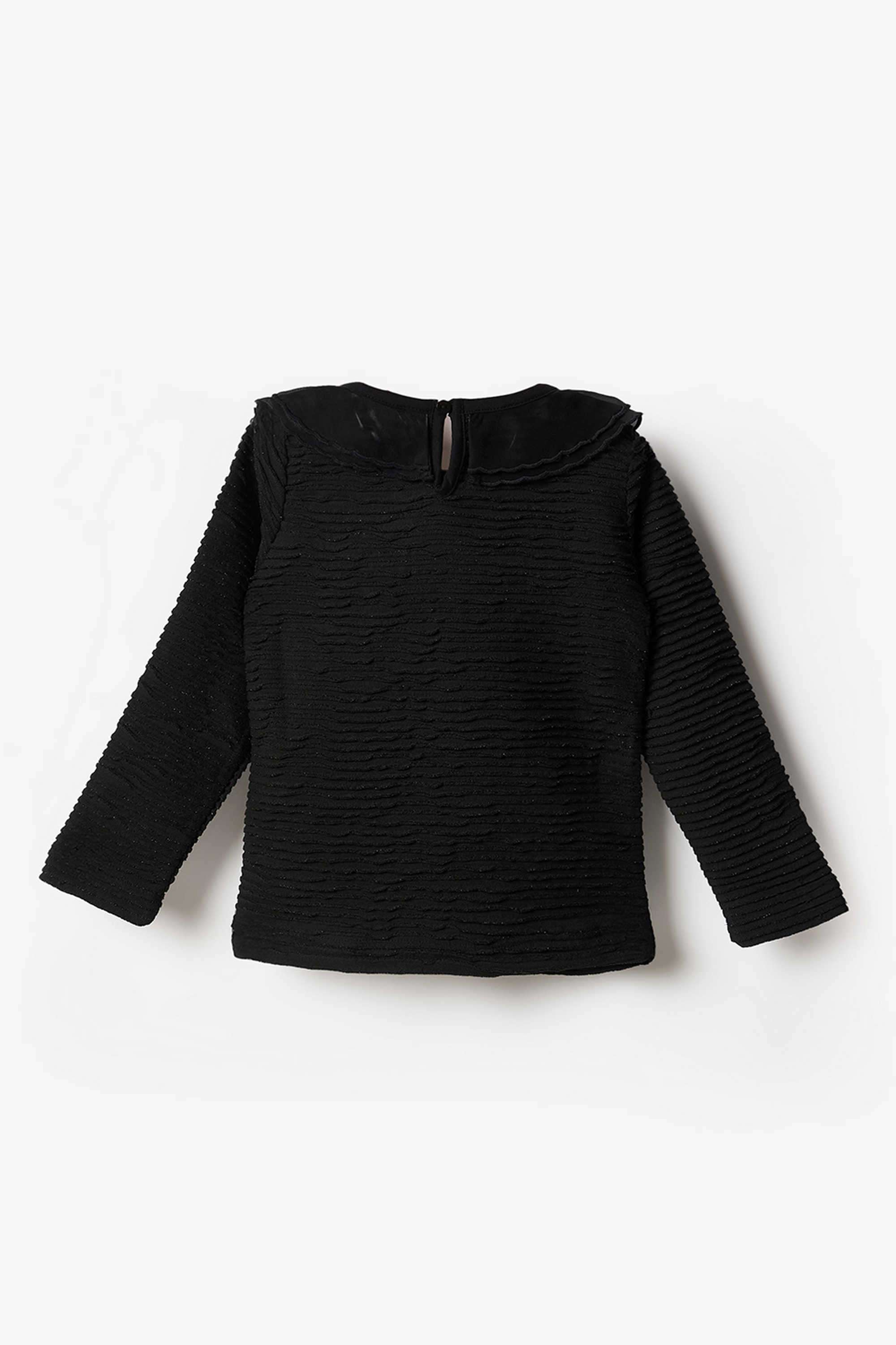 Solid-Polyester-Round-Neck-Girl-s-Top