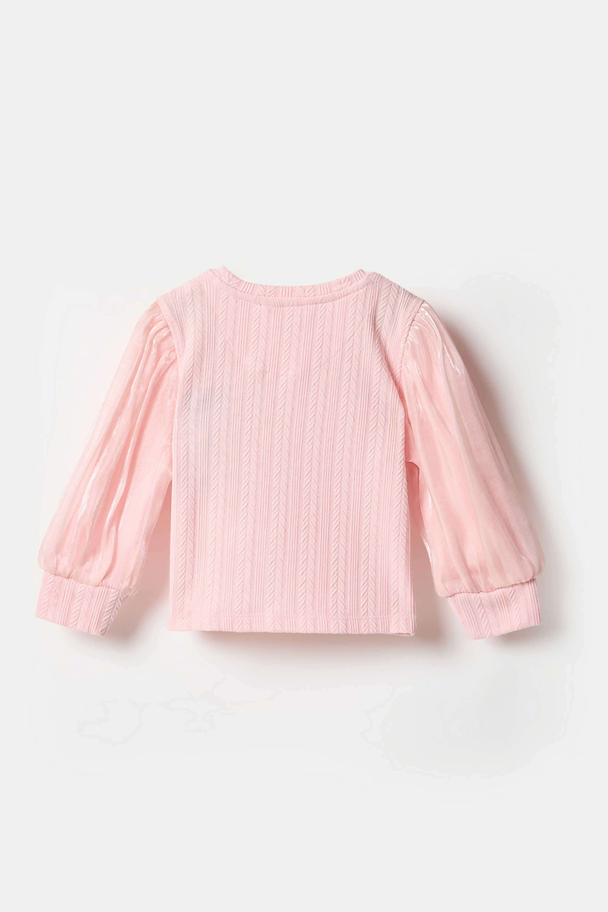Knitted-Polyester-Collared-Girl-s-Top