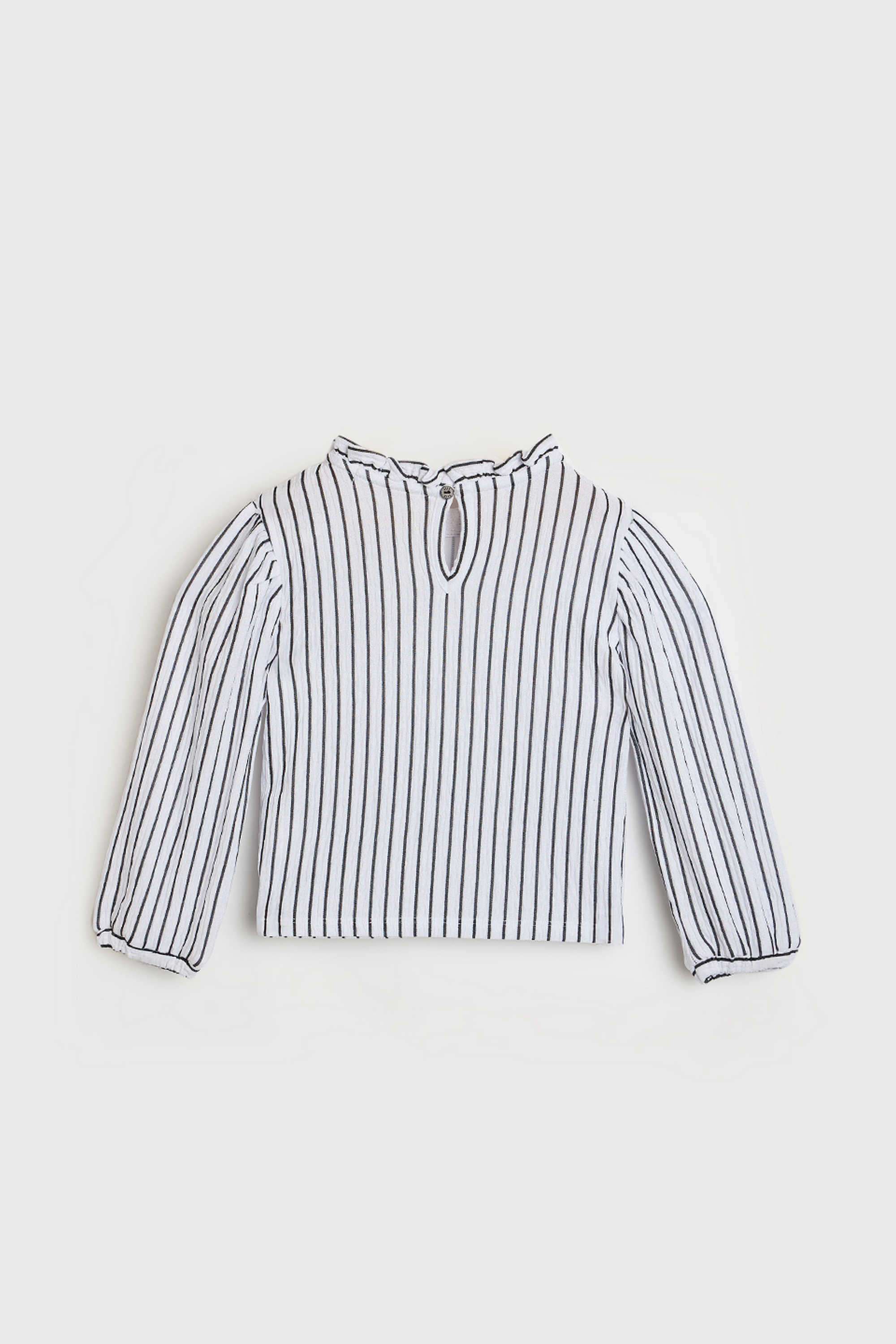 Stripes-Polyester-Round-Neck-Girl-s-Top