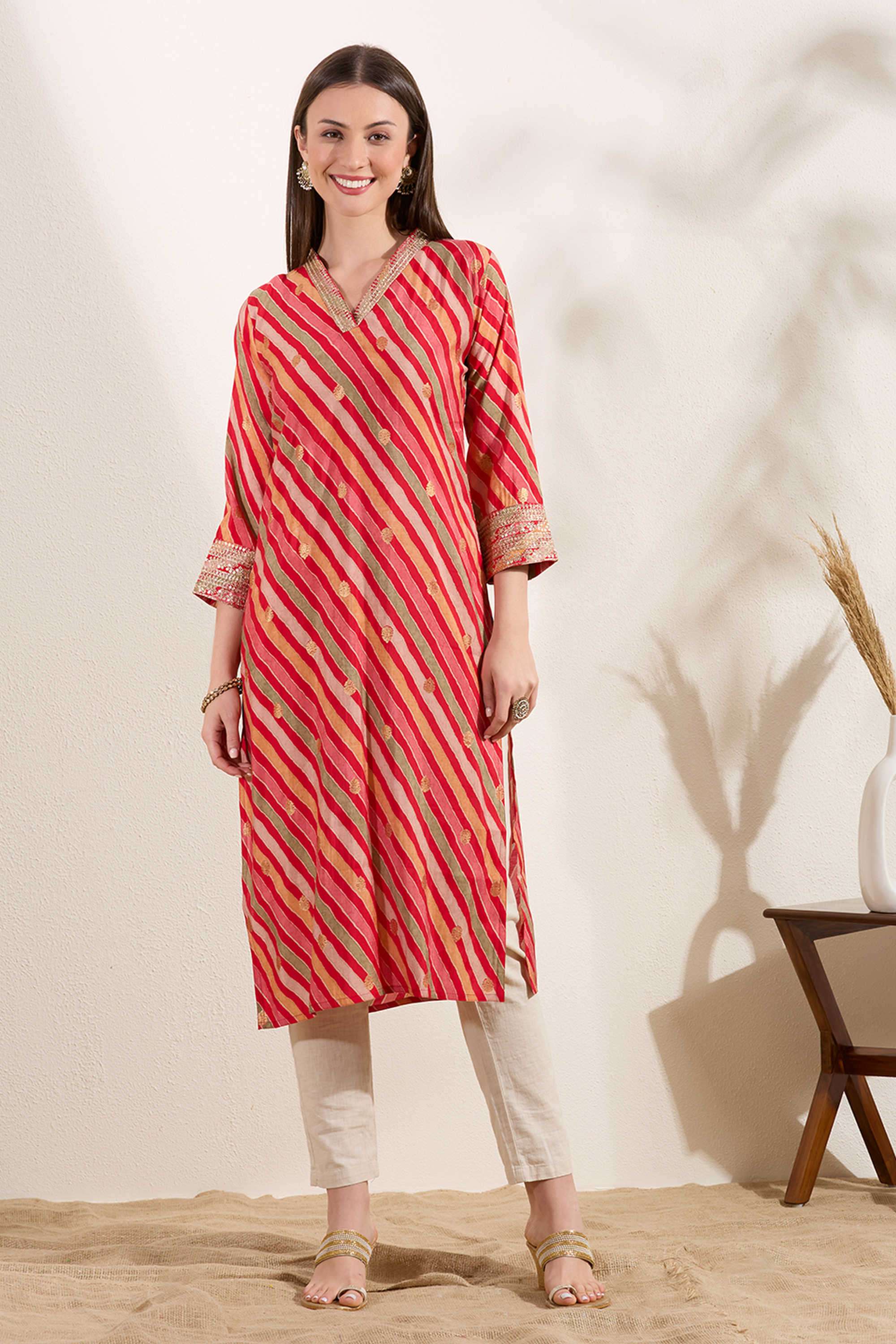 Printed-Blended-Fabric-Women-s-Casual-Wear-Kurta