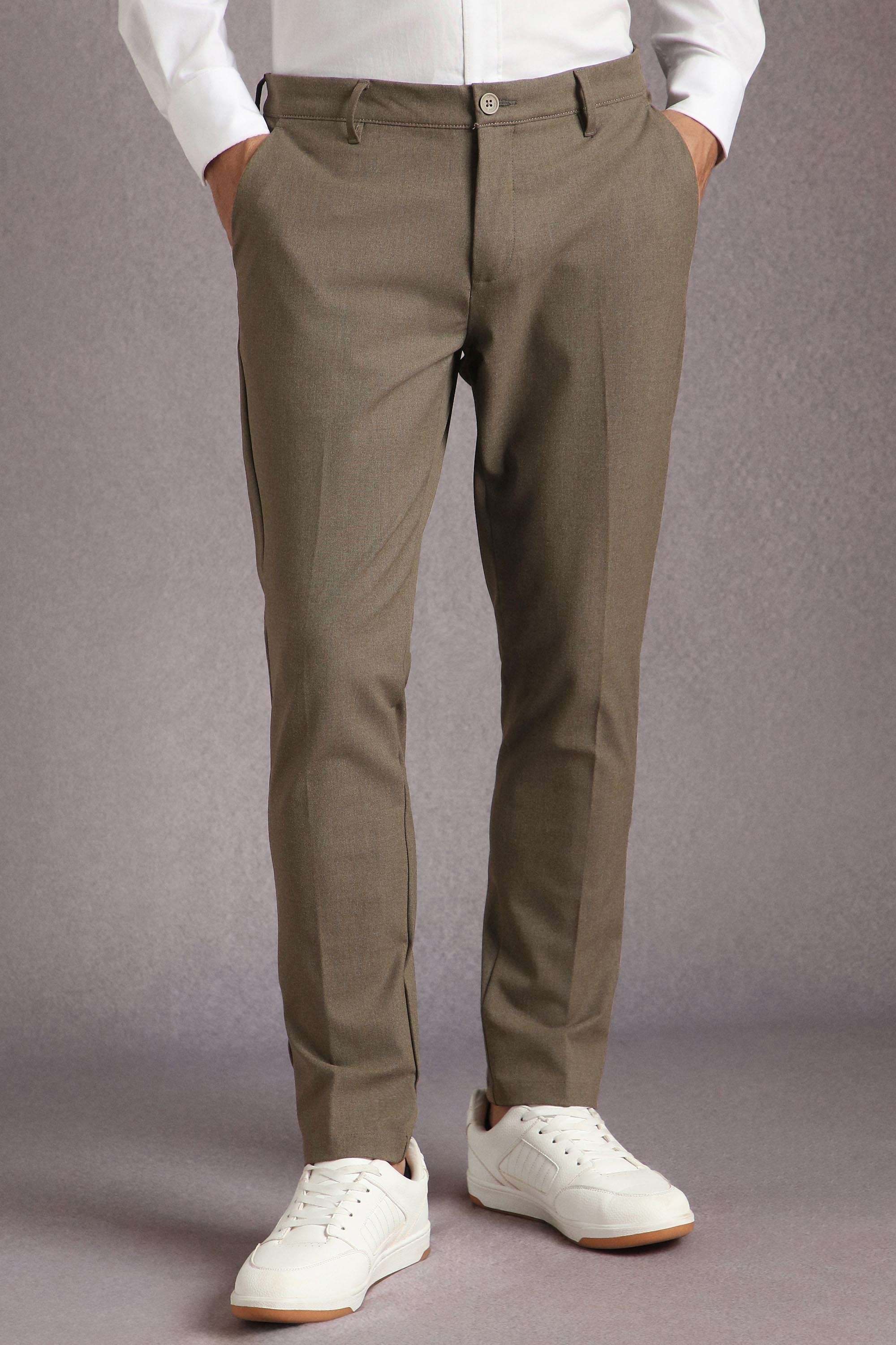 Solid-Blended-Fabric-Skinny-Fit-Men-Trousers