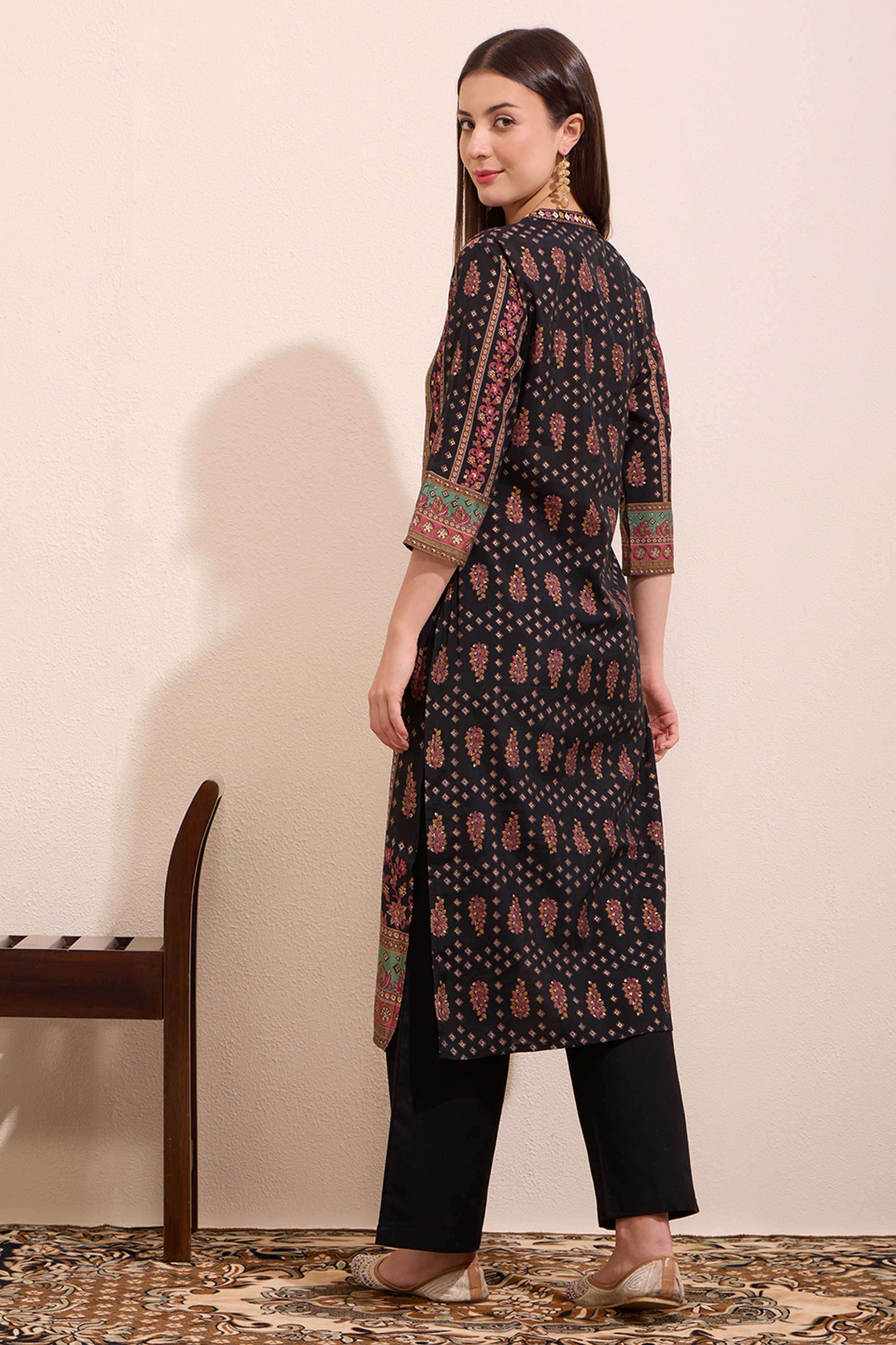 Printed-Blended-Fabric-Women-s-Casual-Wear-Kurta