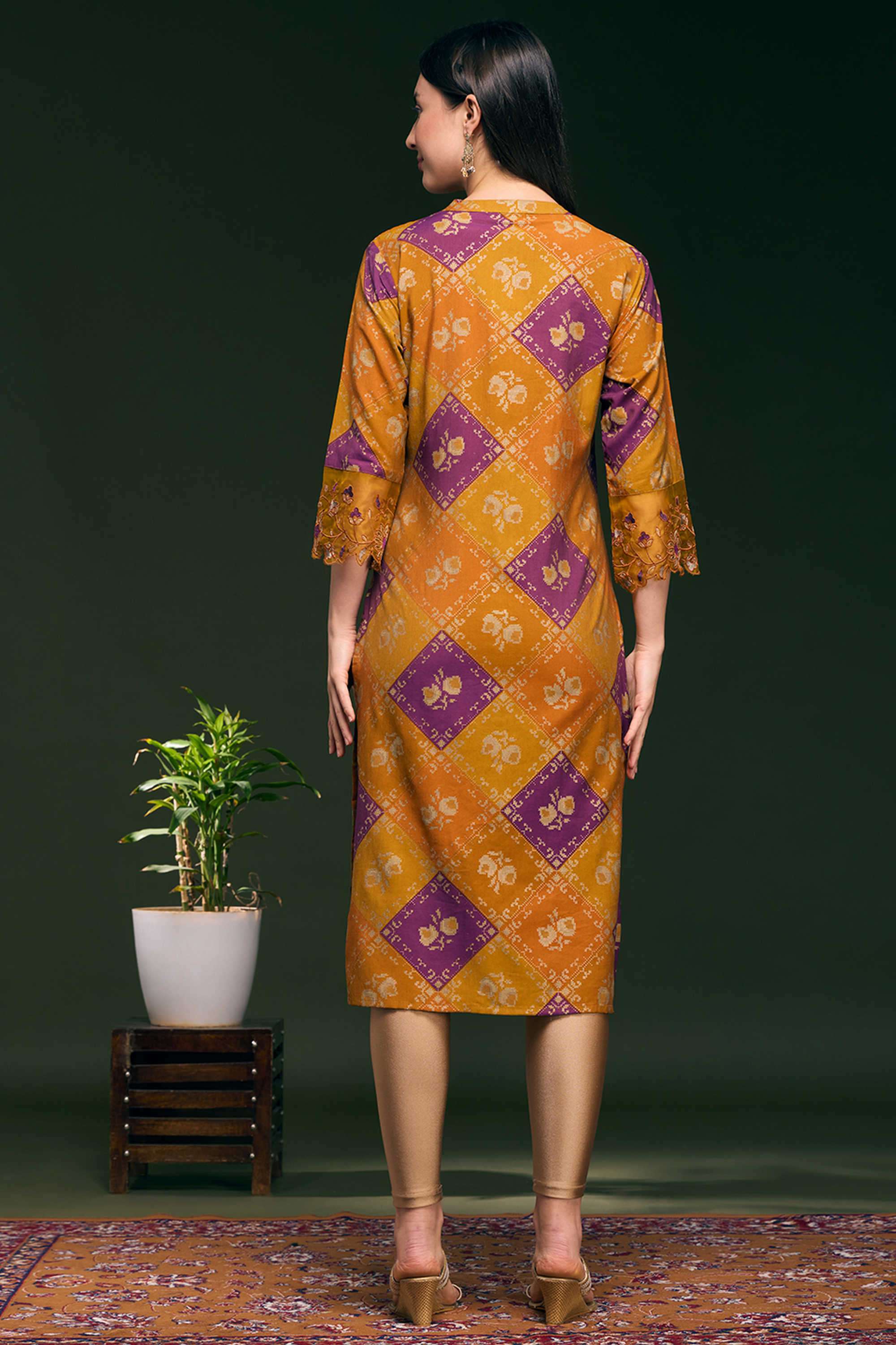 Printed-Blended-Fabric-Women-s-Casual-Wear-Kurta