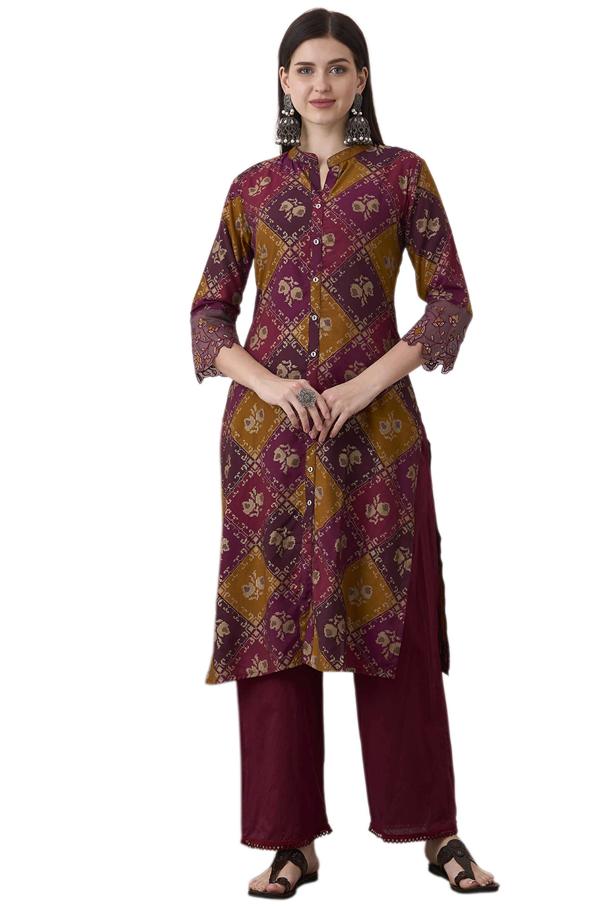 Printed-Blended-Fabric-Women-s-Casual-Wear-Kurta